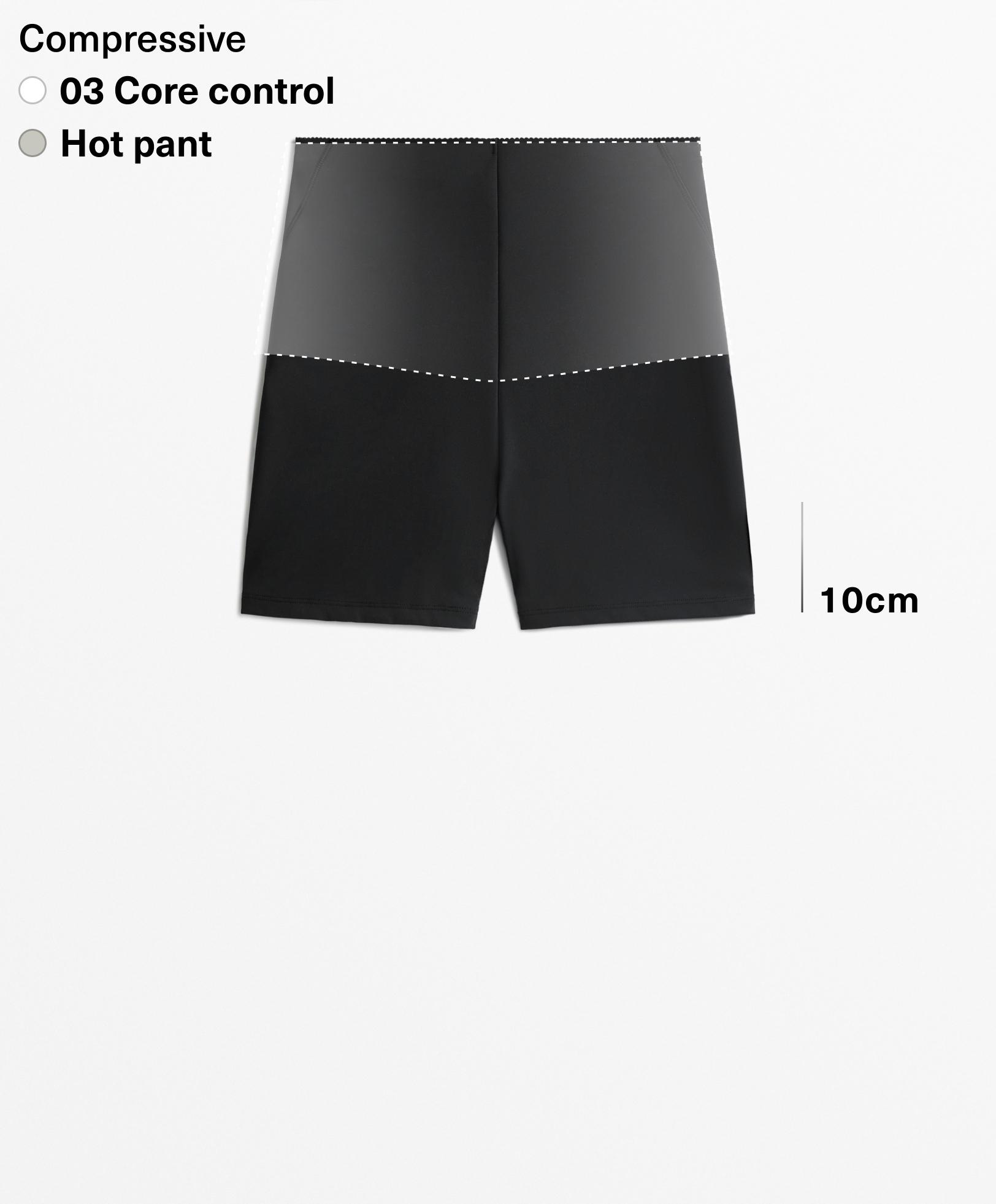 Hot pants compressive core control 10 cm