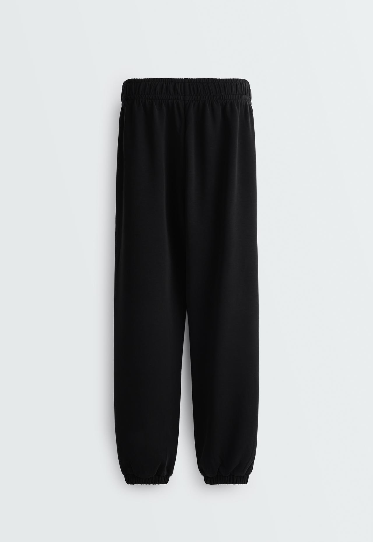 Relaxed Jogger trousers in modal Brushed fabric — BLACK