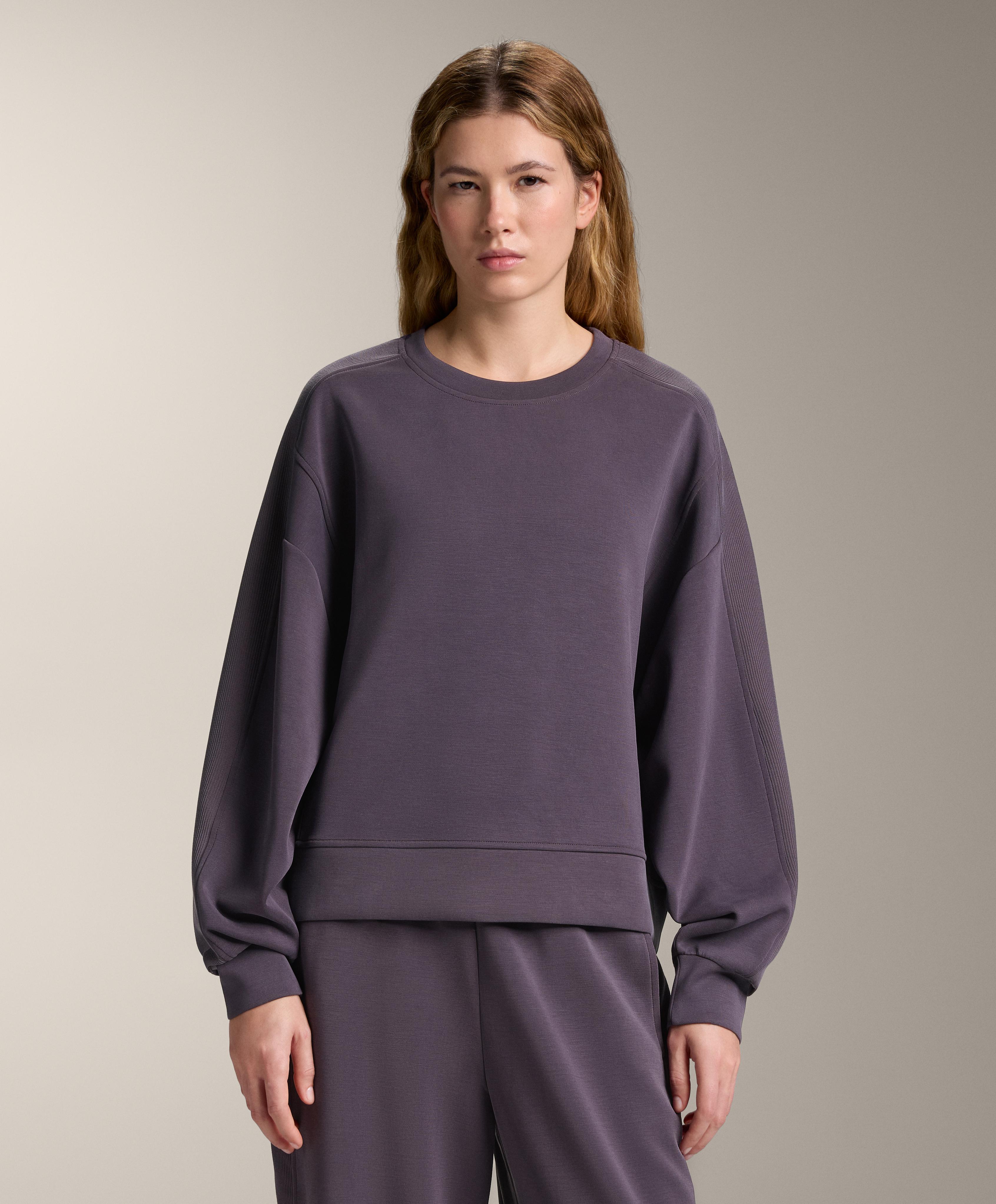 Fitilli detaylı brushed modal sweatshirt