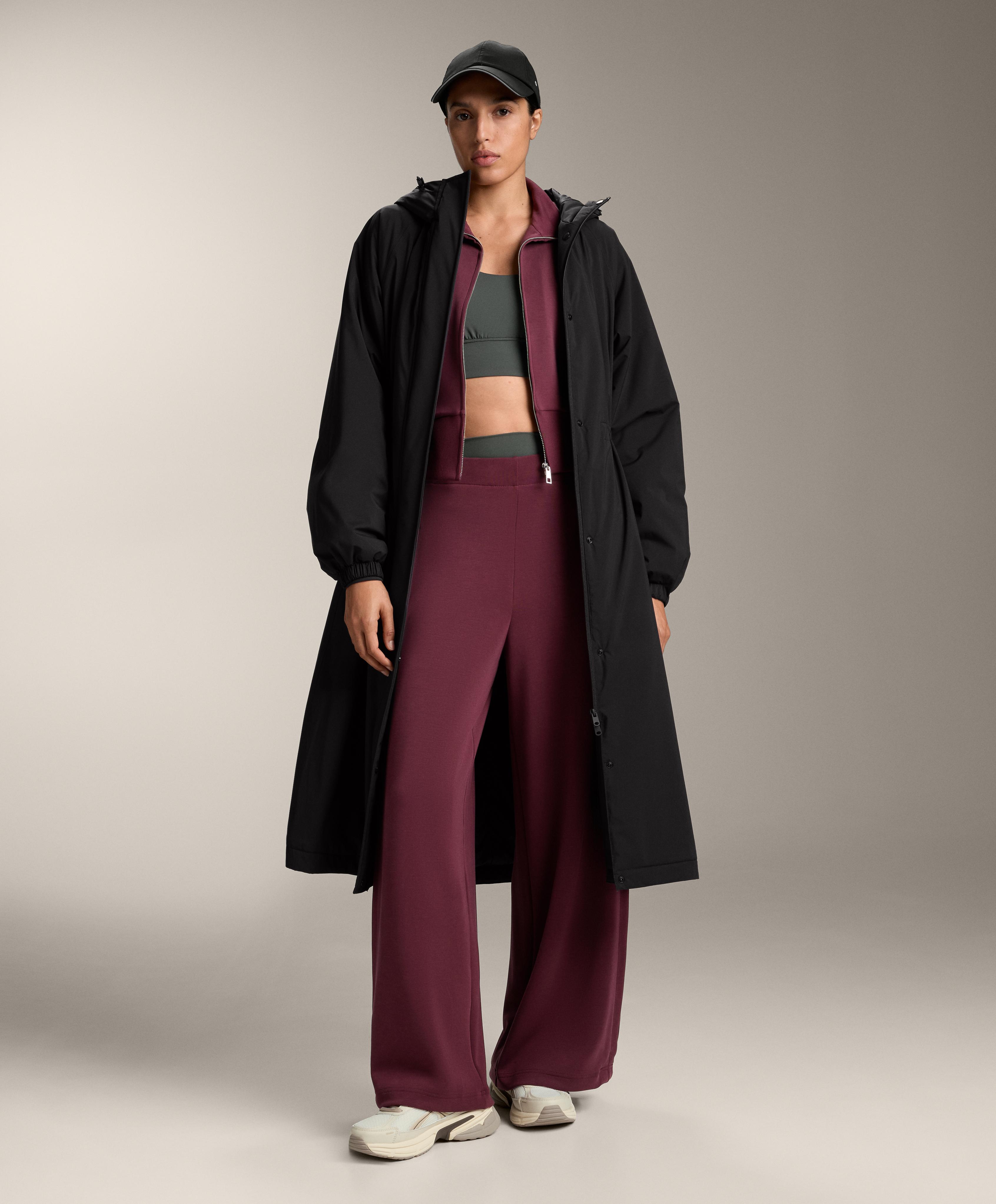 Fitted waist knit collar jacket with modal — MAROON