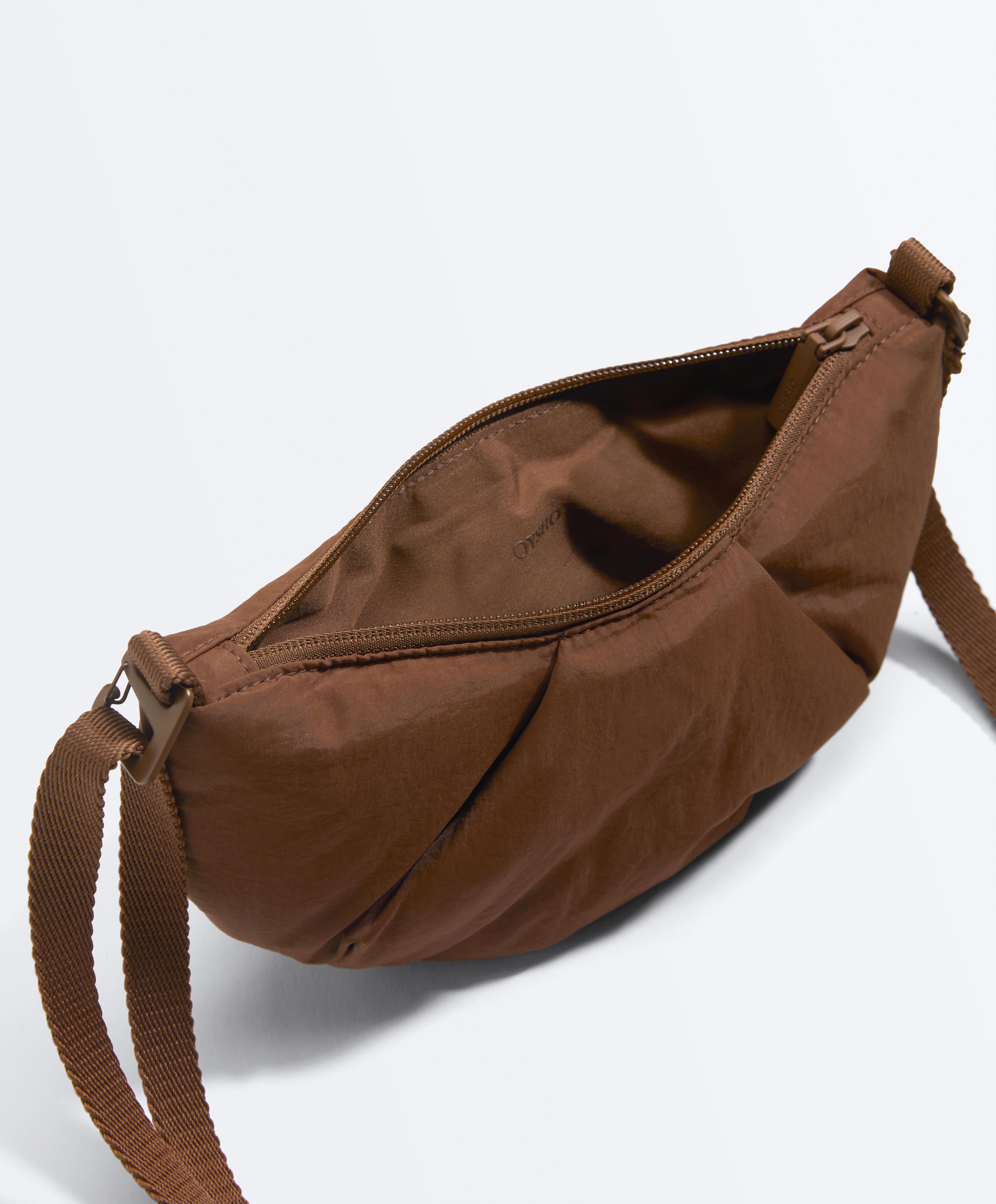 Mini quilted crossbody bag — COFFEE