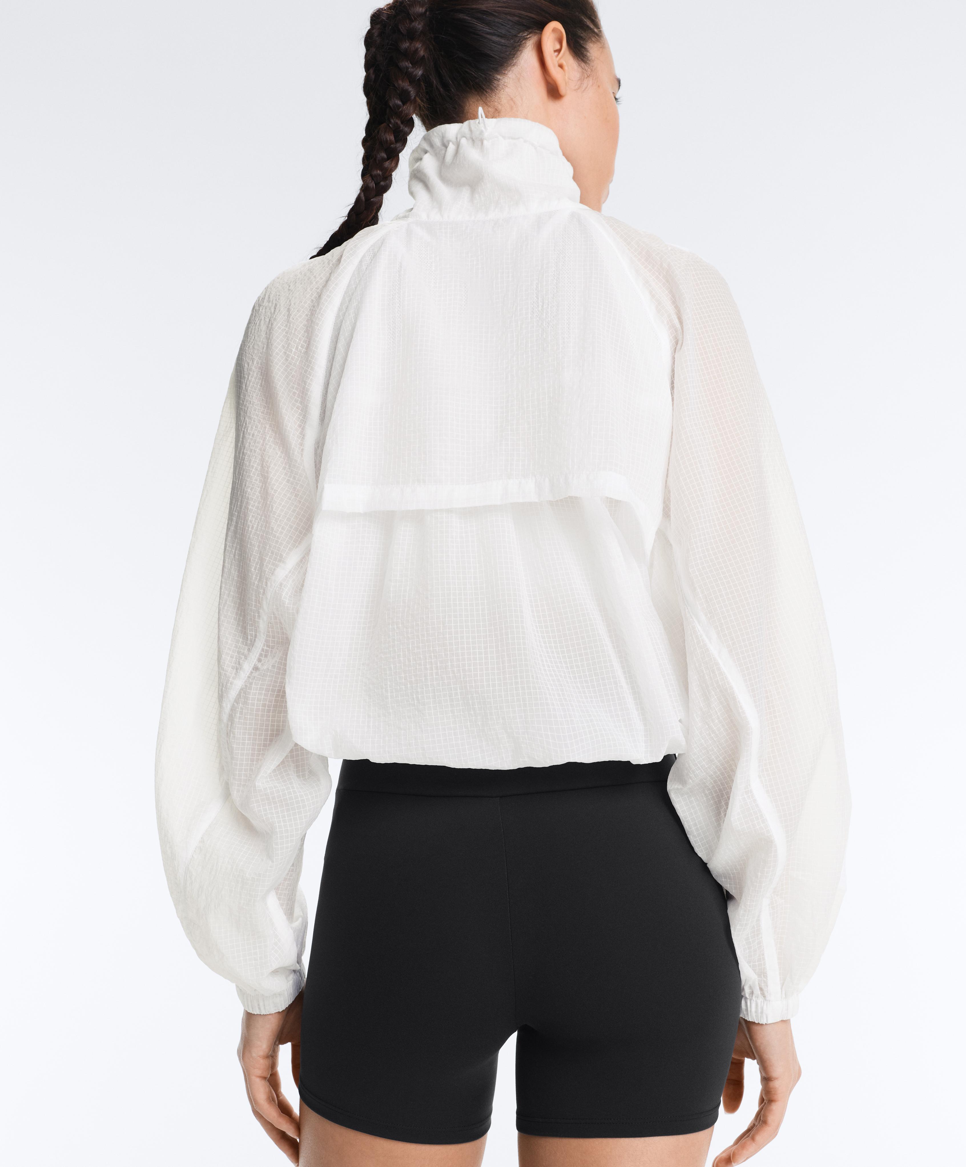 Check track jacket — WHITE