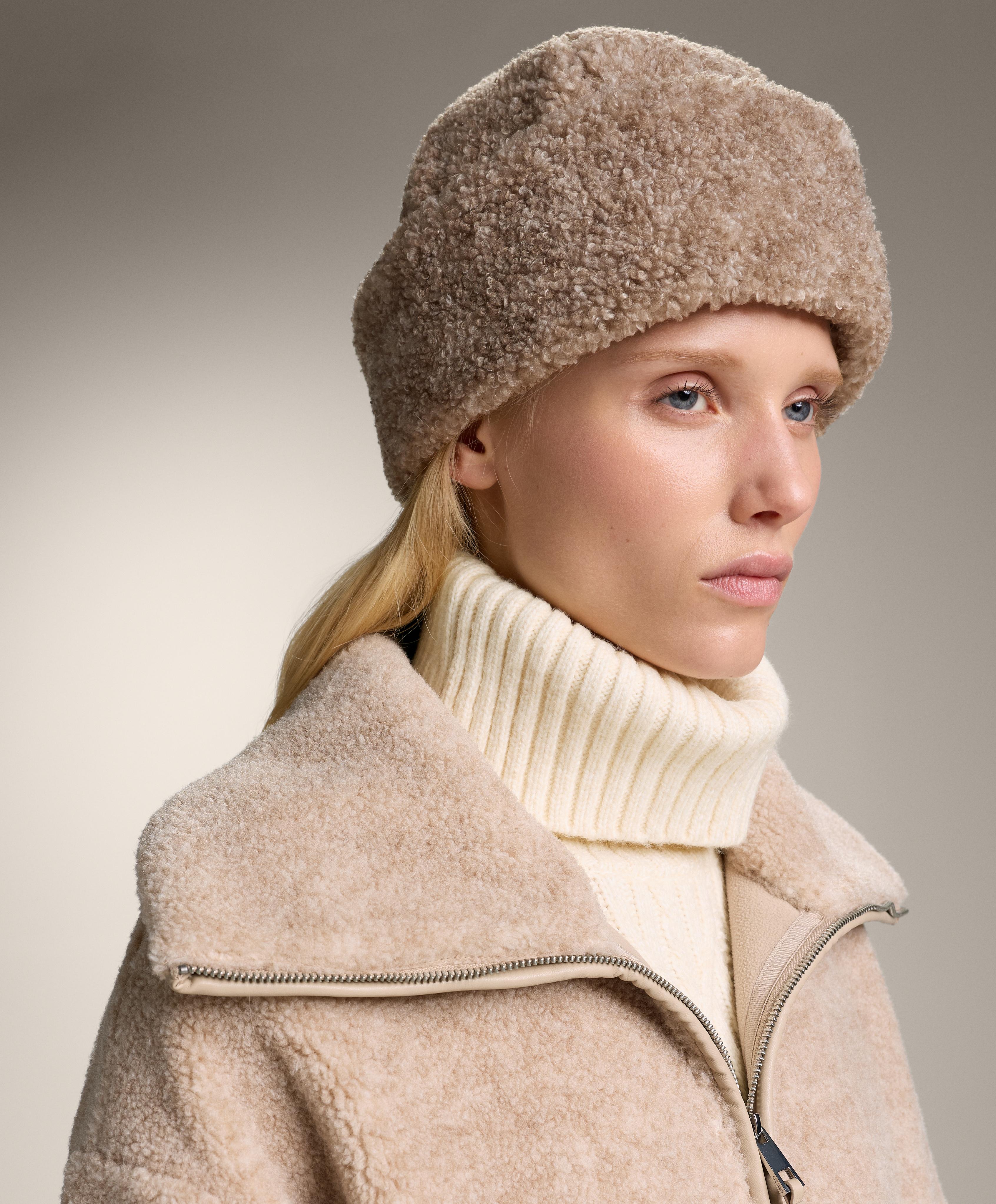 Faux-shearling hat