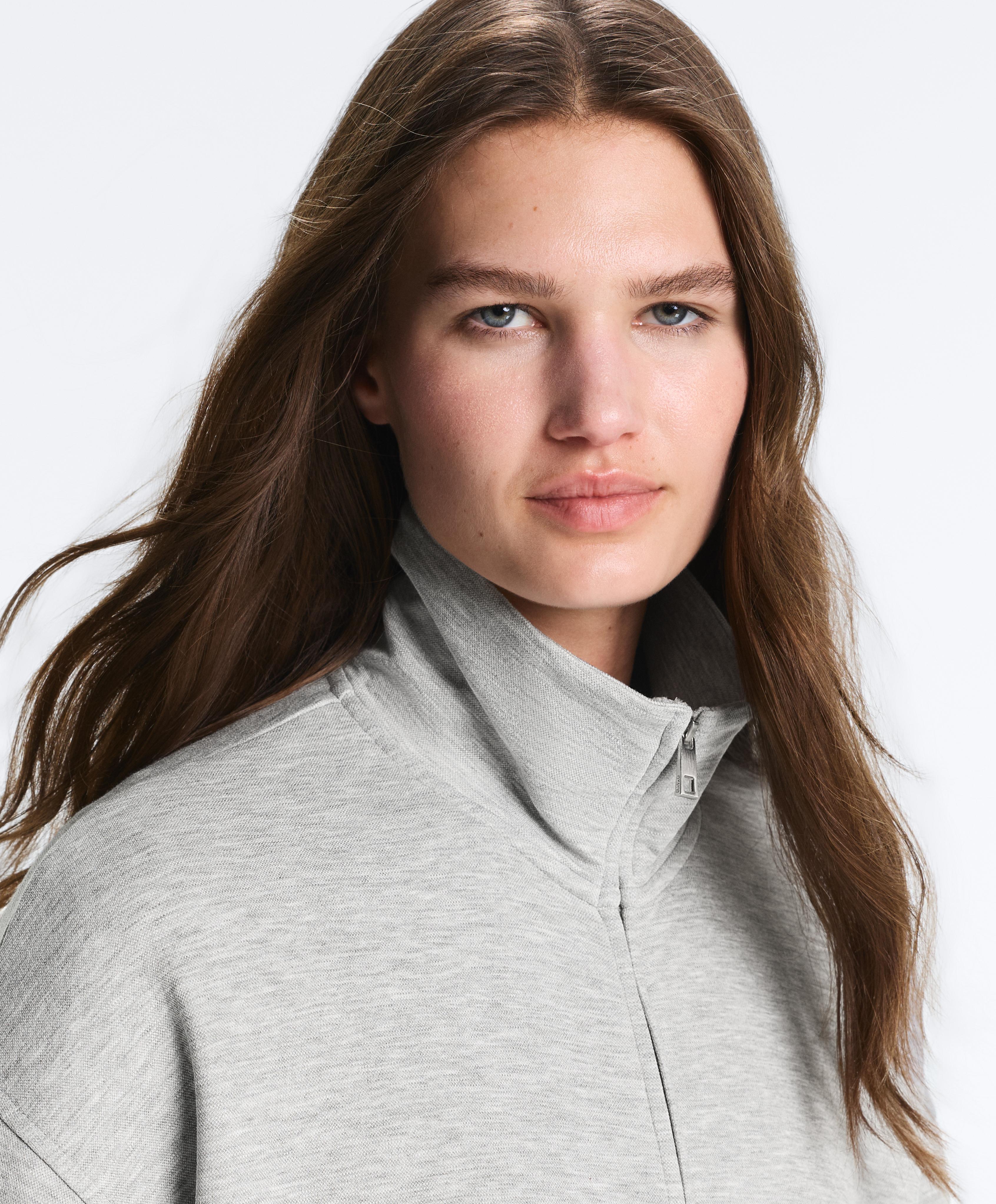 Mélange piqué jacket — GREY MELANGE