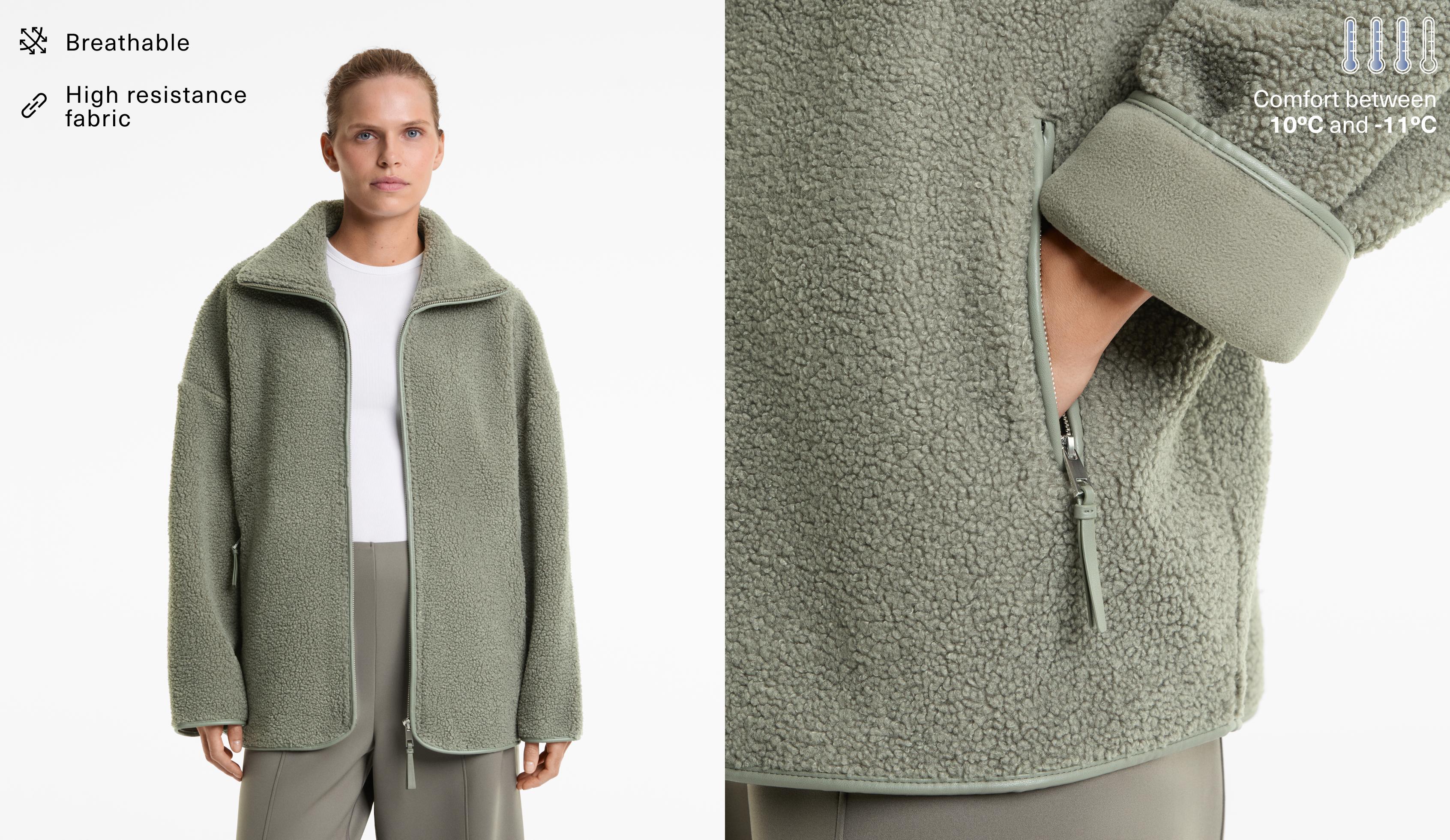 Giacca oversize effetto montone