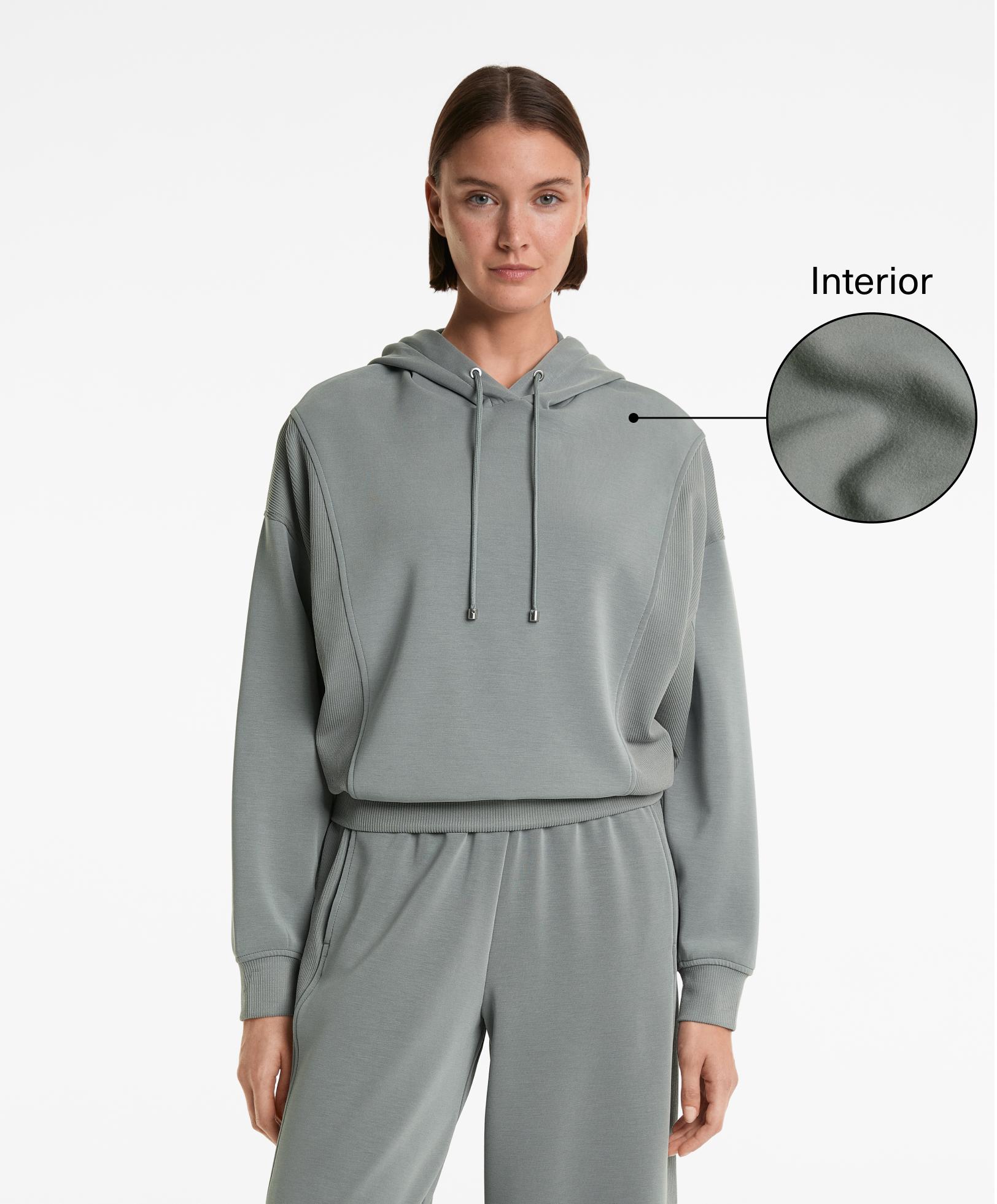 Sweater met brushed modal en capuchon