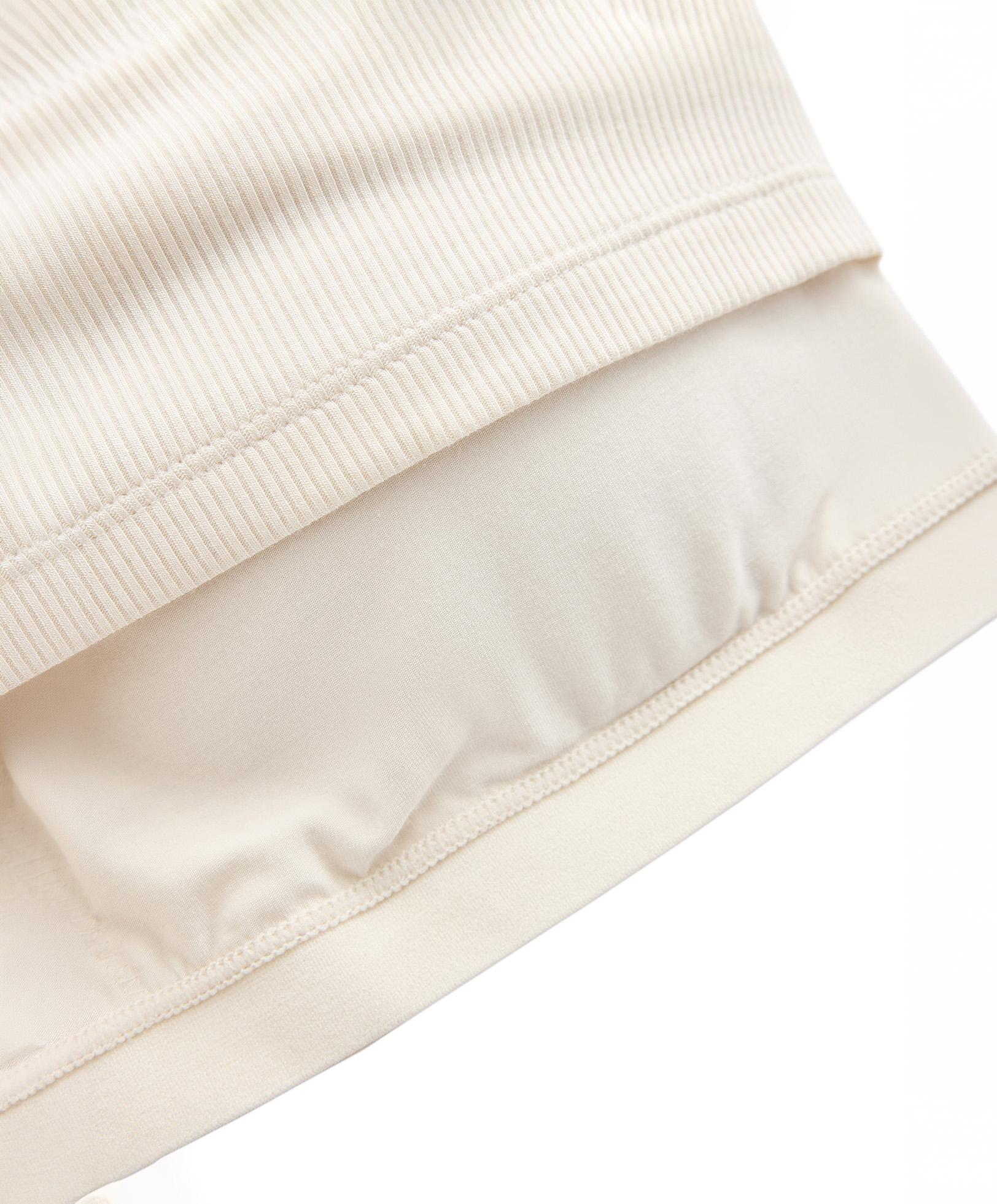 Sleeveless seamless rib tank top with half-zip — PALE ECRU