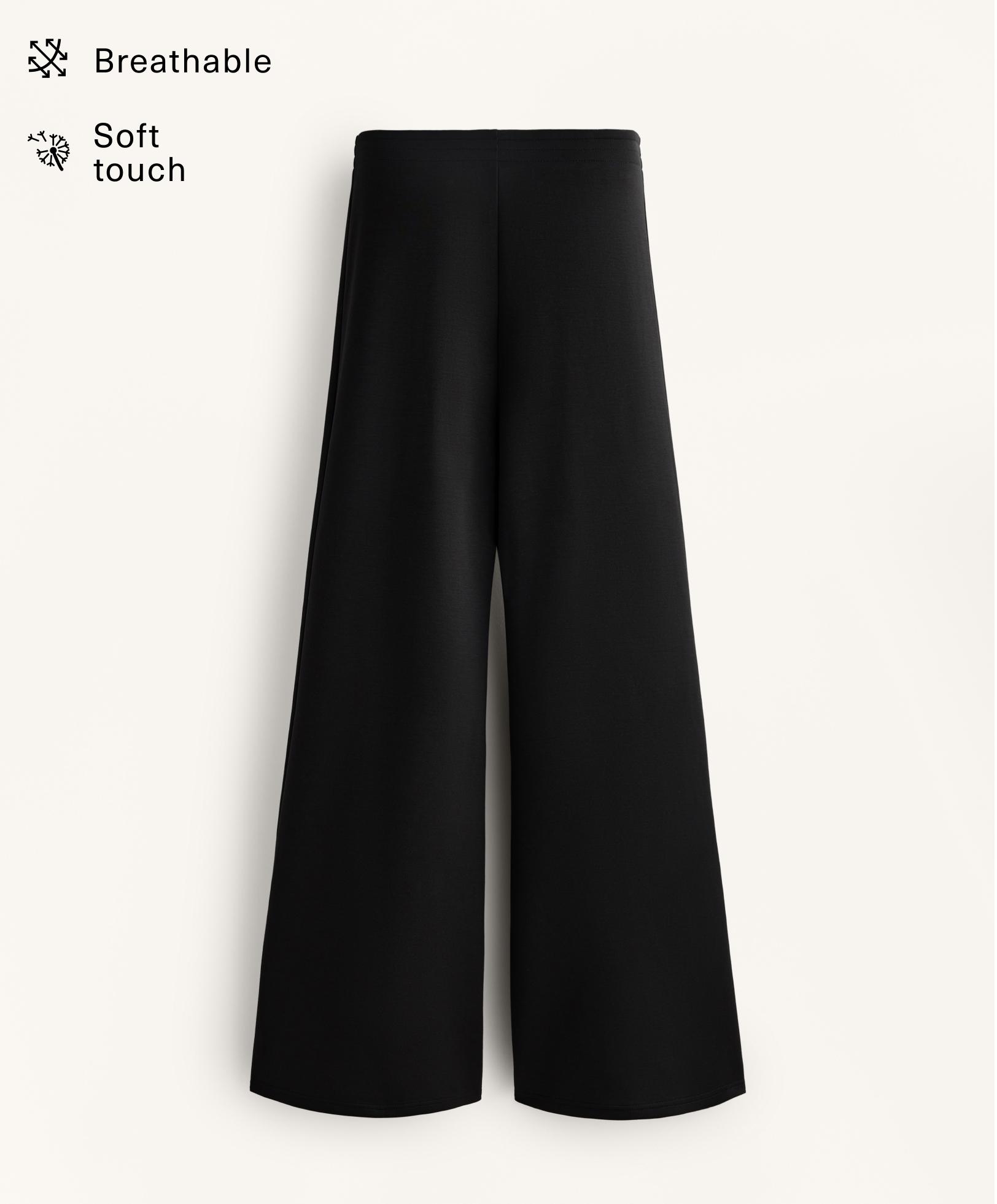 Flare trousers with soft-touch modal — BLACK