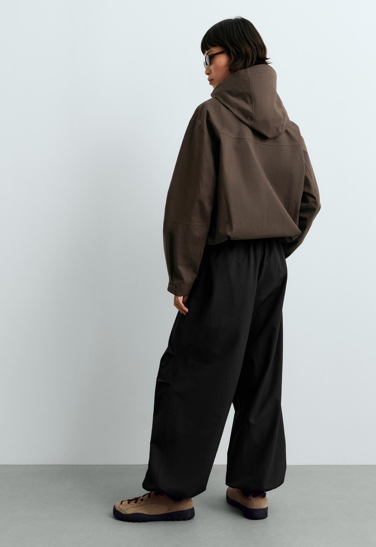 Adjustable technical wide-leg trousers — BLACK