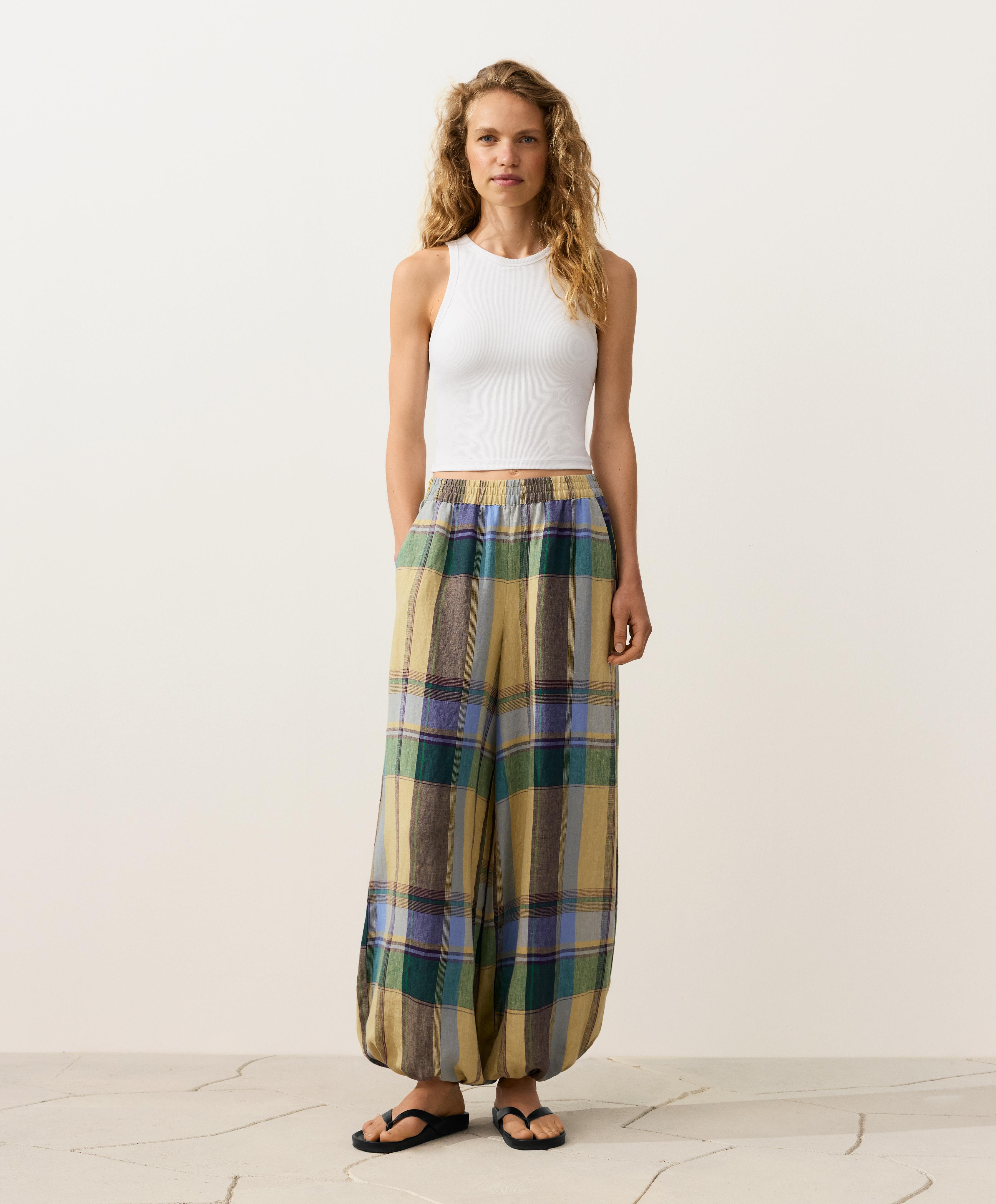 100% linen bloomer trousers — MID-YELLOW