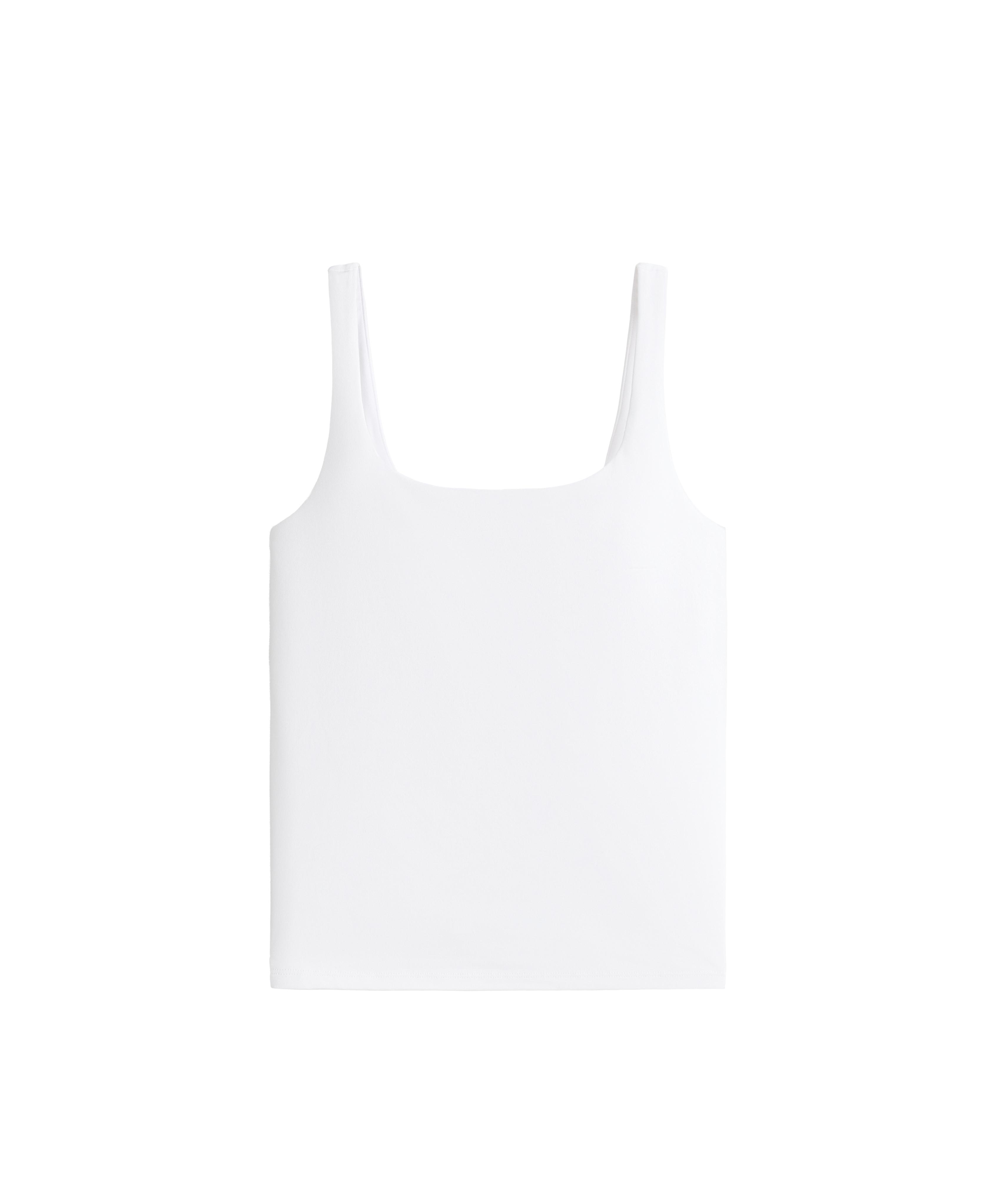 Long square neck Comfortlux tank top — WHITE