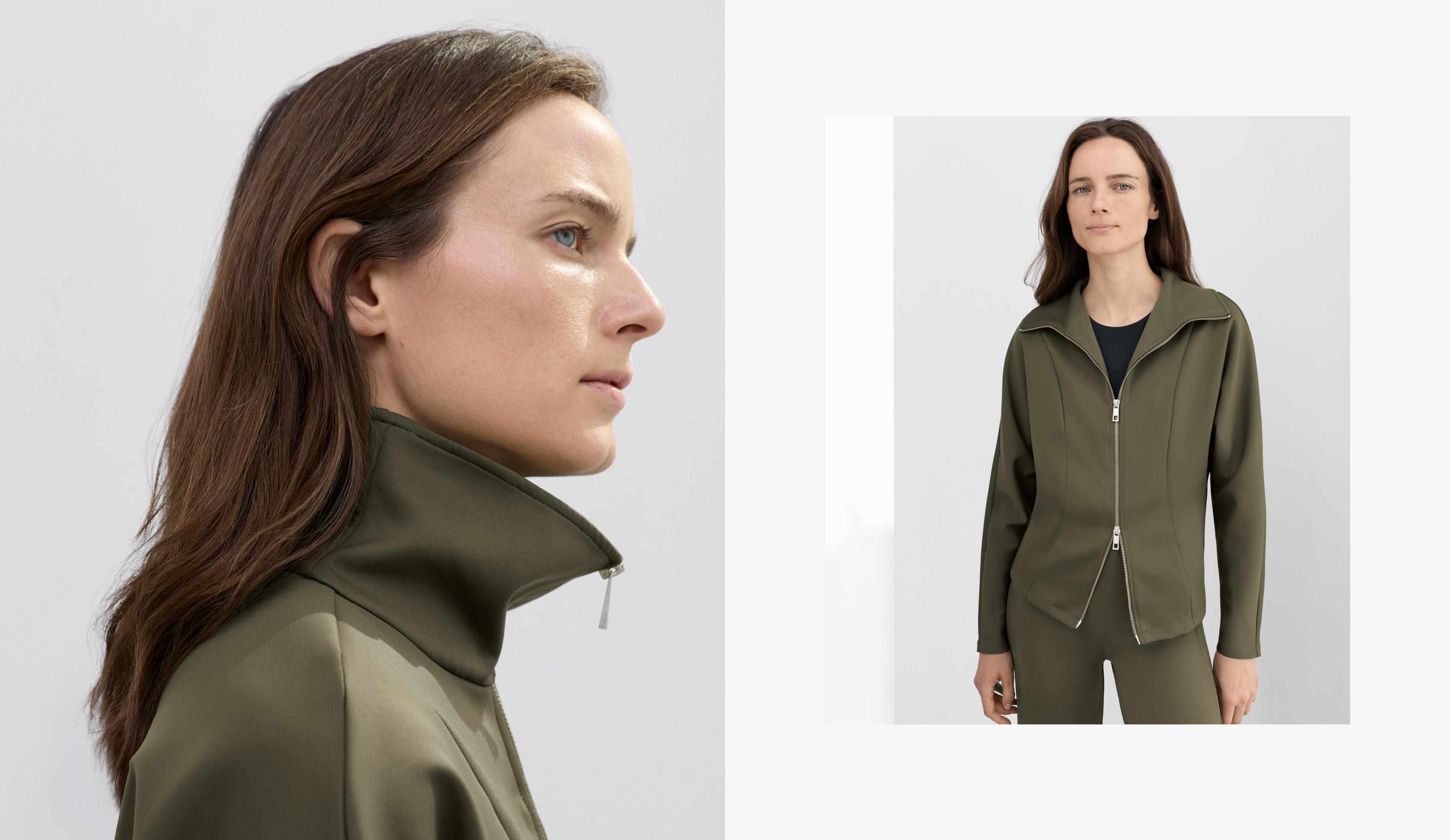 Veste effet néoprène double fermeture éclair Veste effet néoprène double fermeture éclair