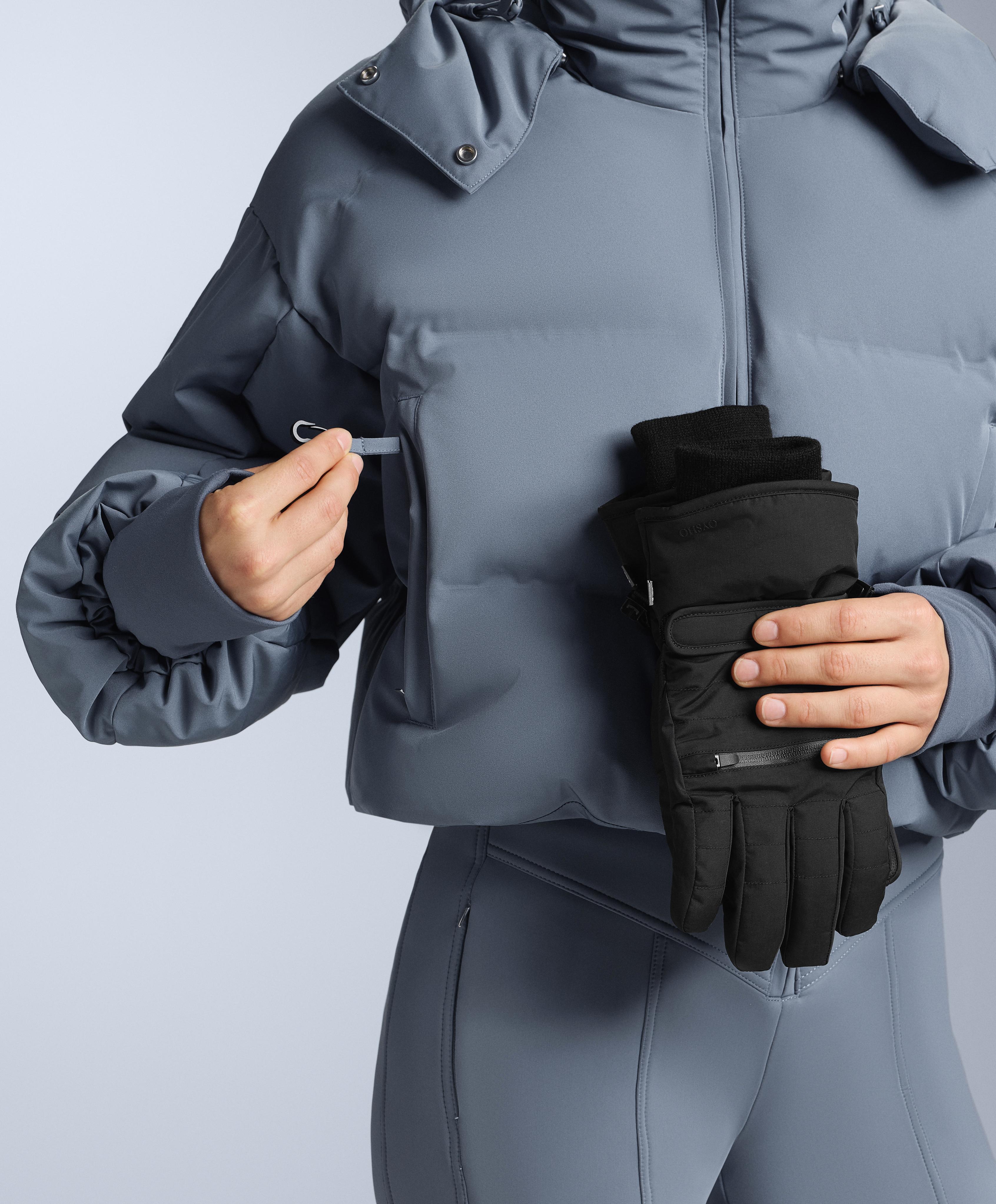 Lightweight 80% down and 20% MINARDI PIUME SKI water-resistant short jacket — GREY-BLUE