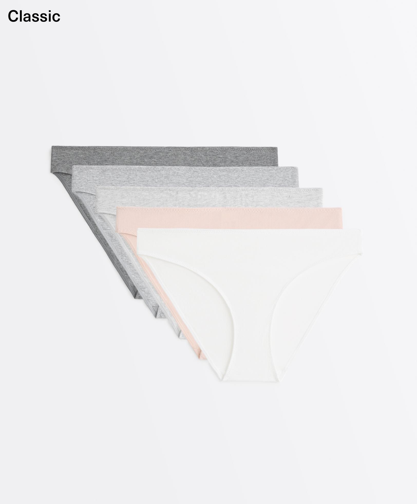 5 cotton rib classic briefs — GREY MELANGE