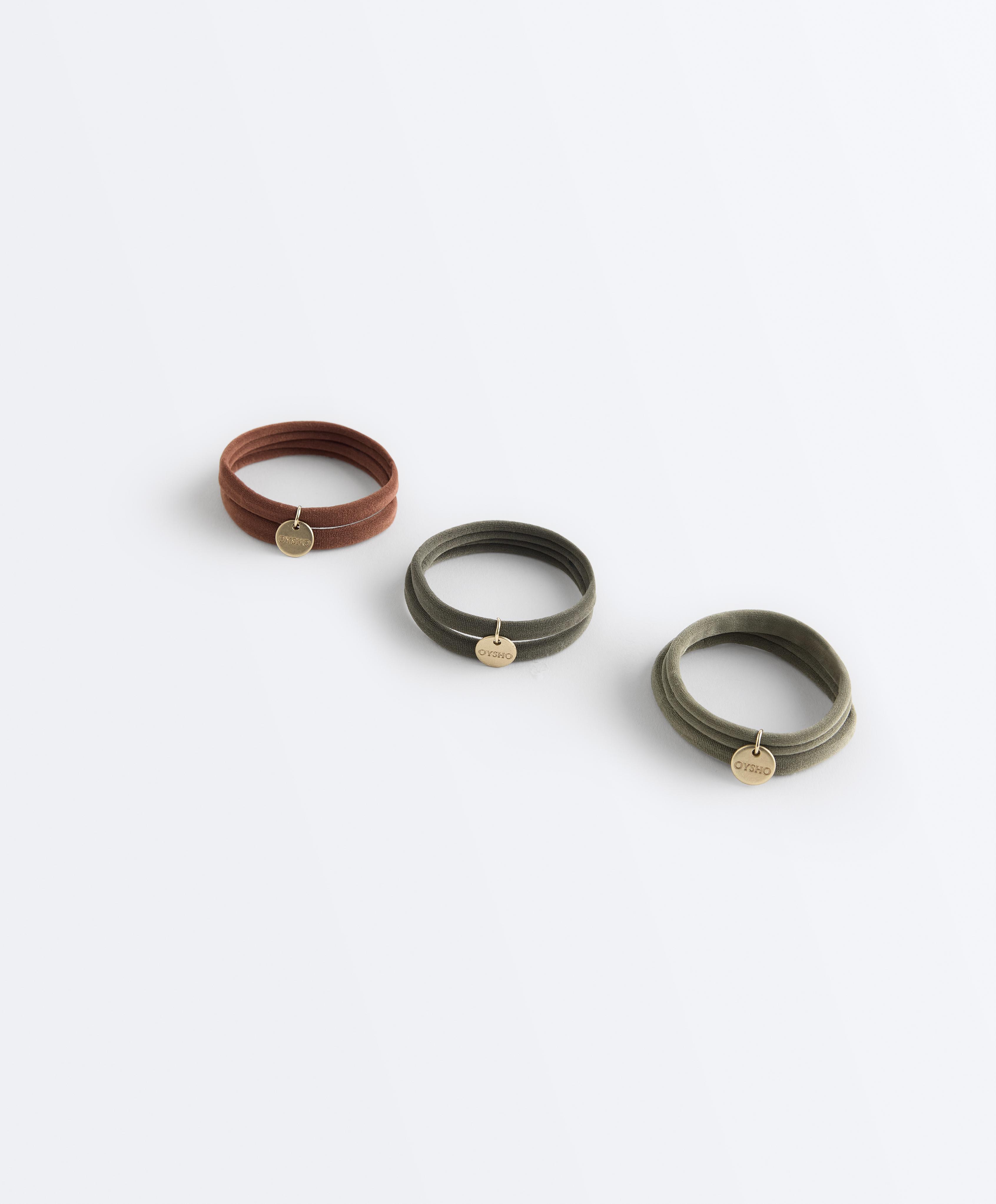 6 Oysho plaque hair ties