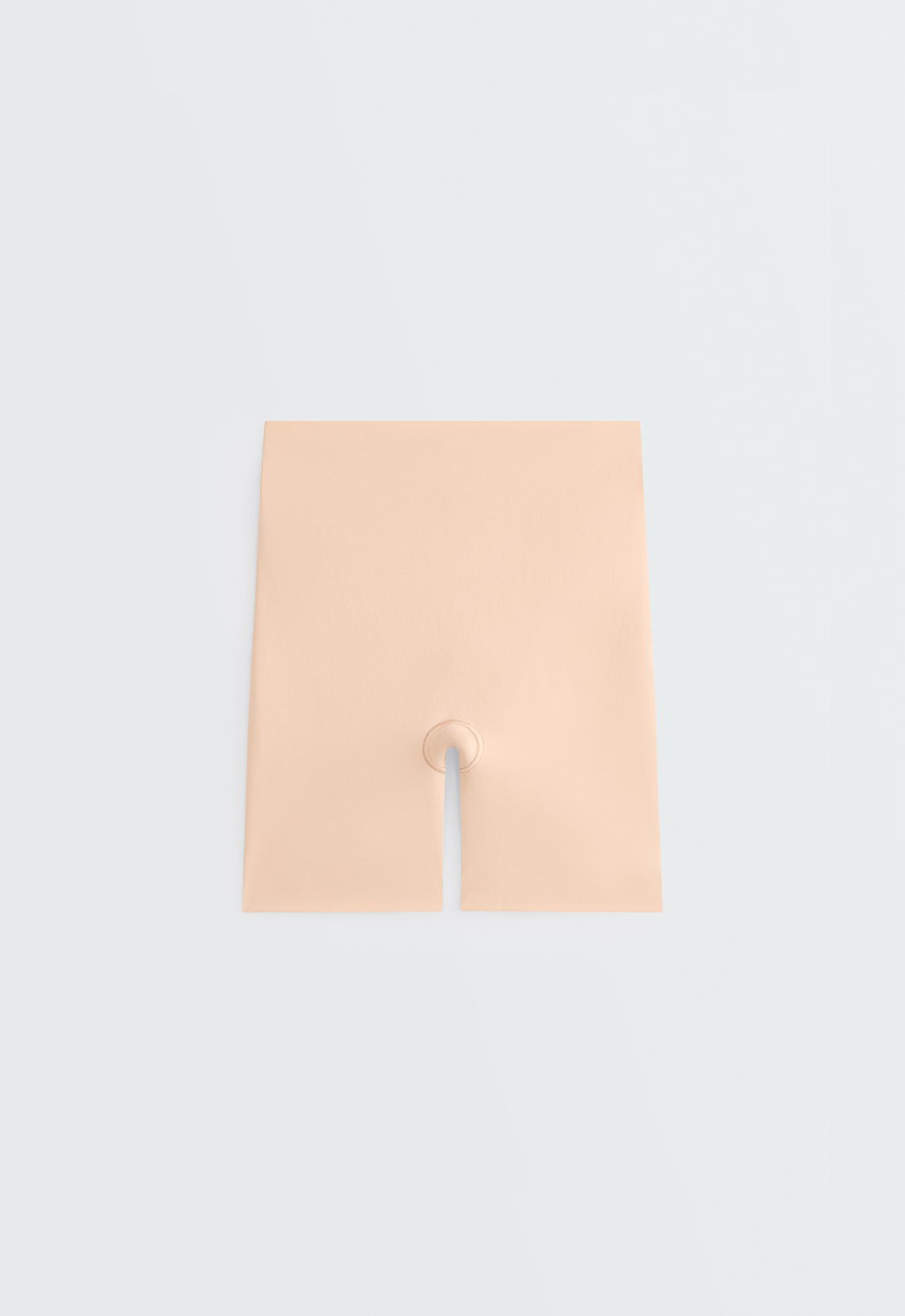 High-waisted invisible laser-cut cycling briefs — BEIGE