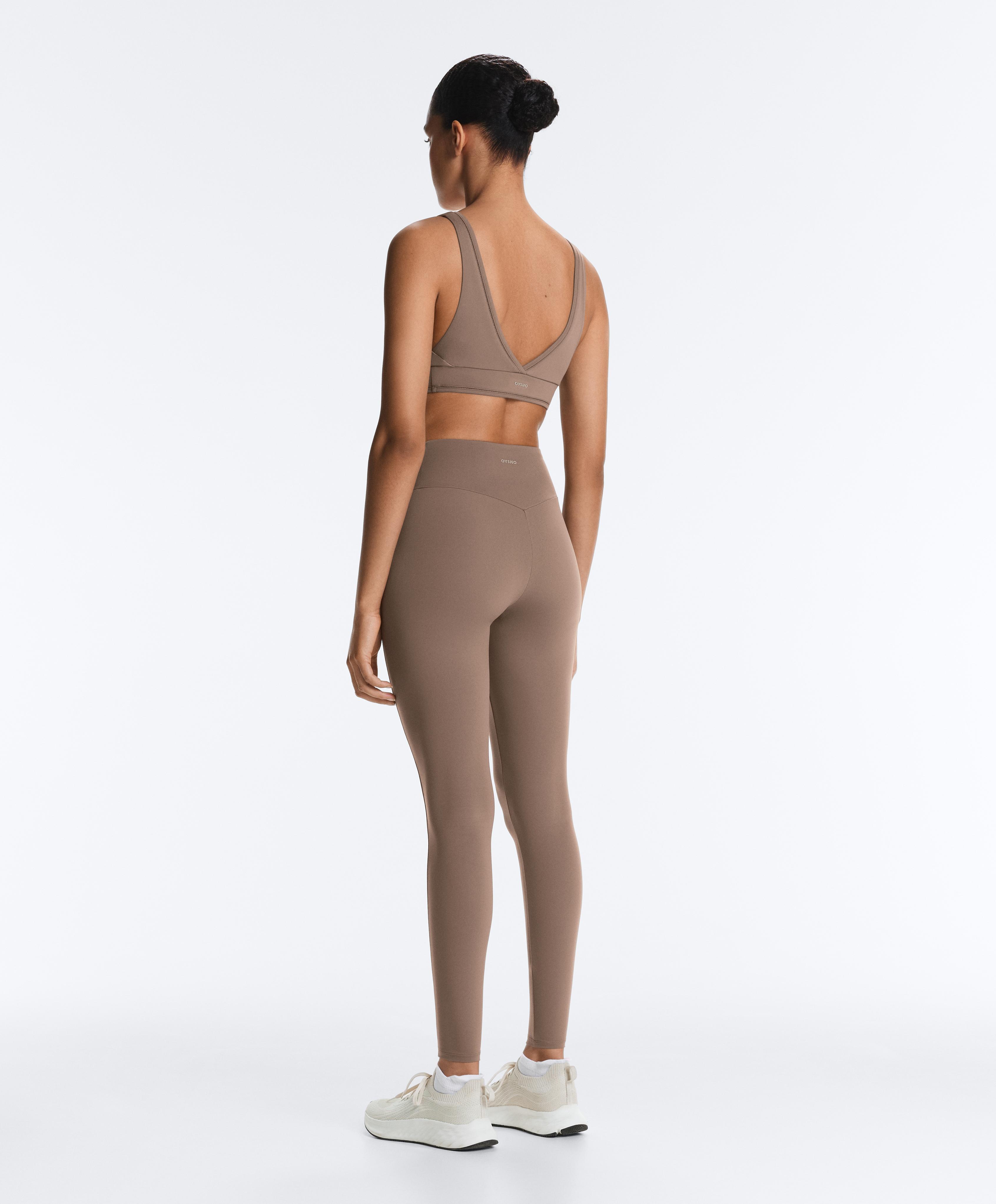 Comfortlux high-rise hemstitch ankle-length leggings — MINK
