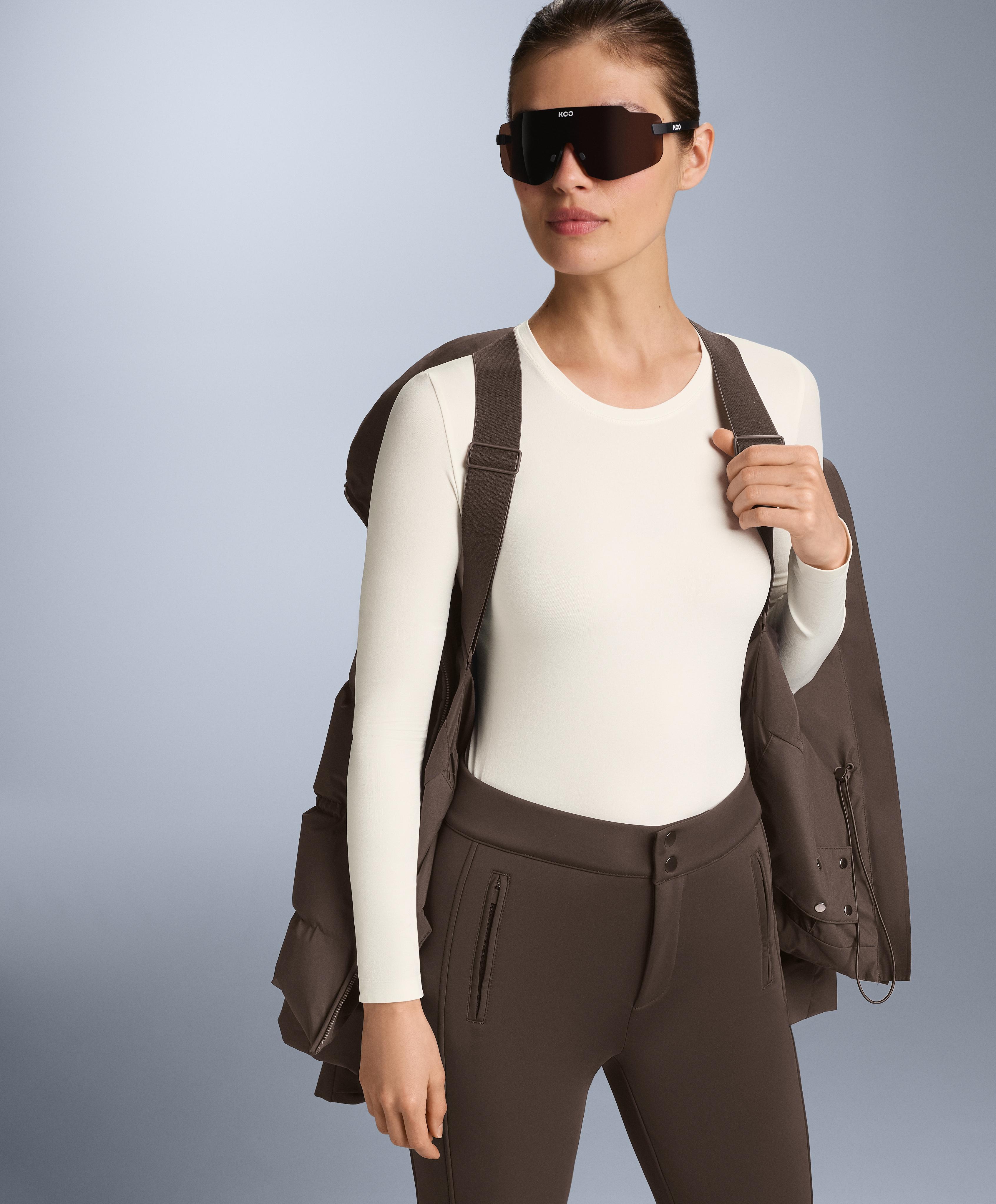 Seamless thermal base layer T-shirt — PALE ECRU