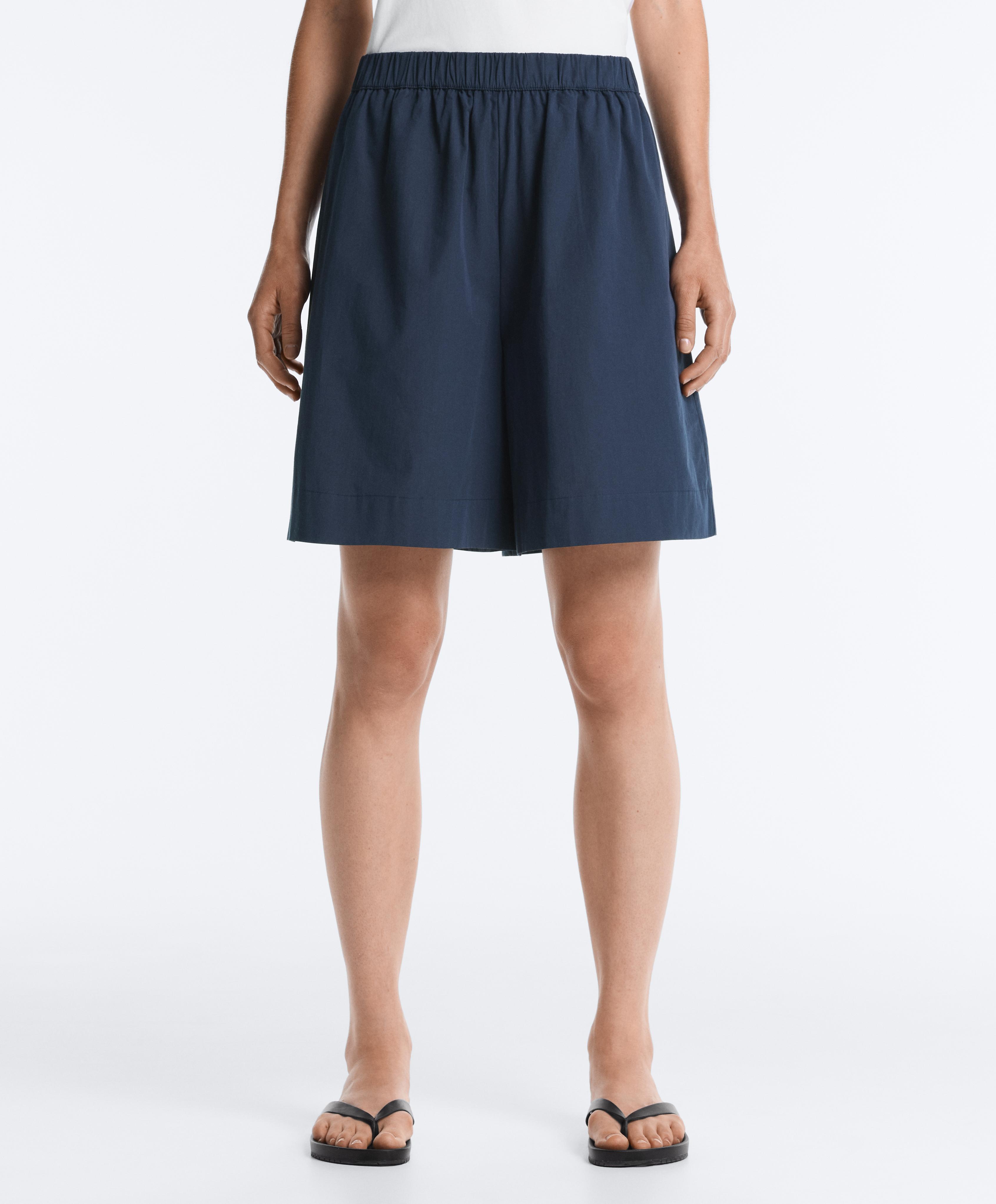 100% cotton Bermuda shorts — NAVY BLUE