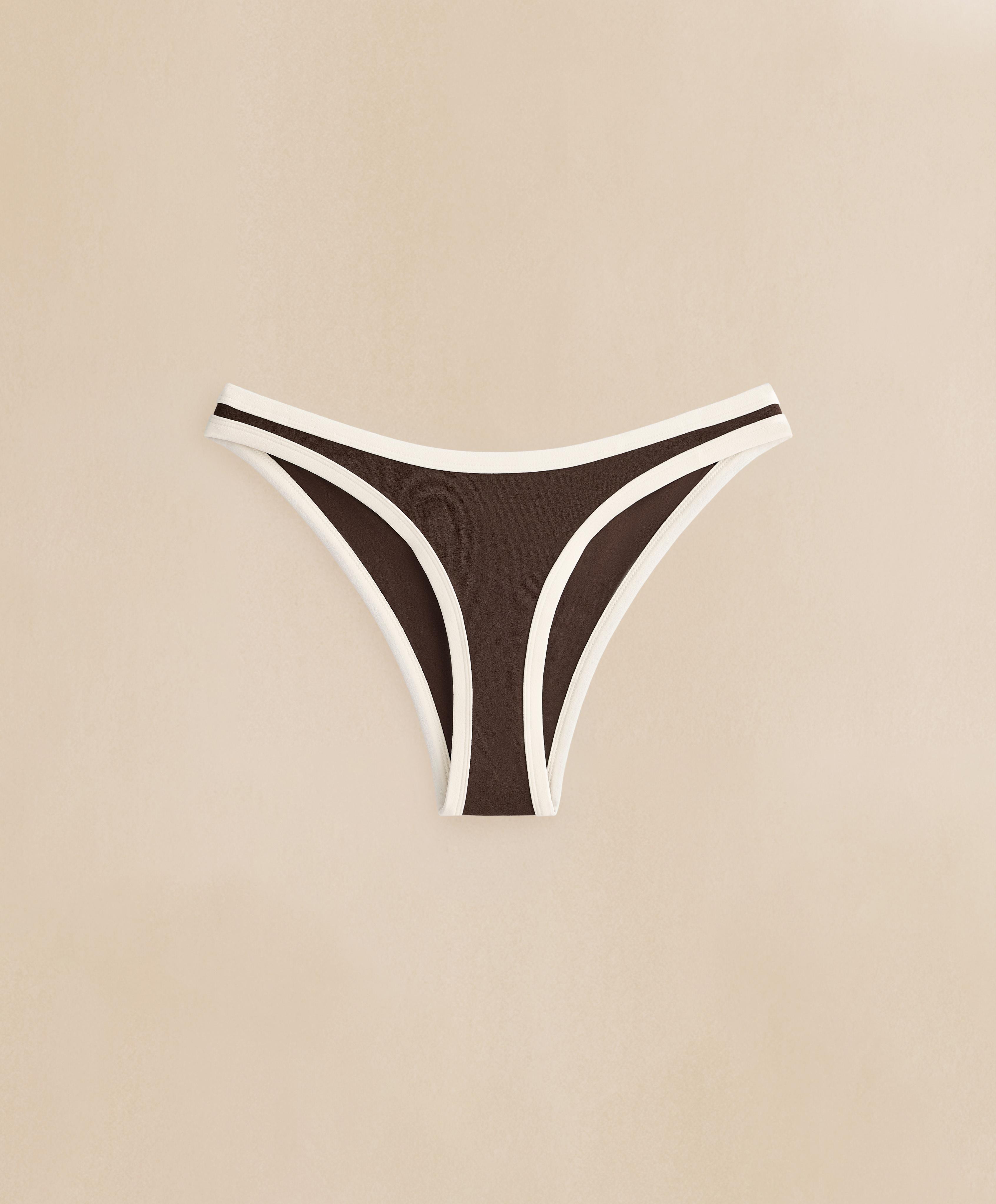 Contrast trim U-cut medium-coverage bikini briefs