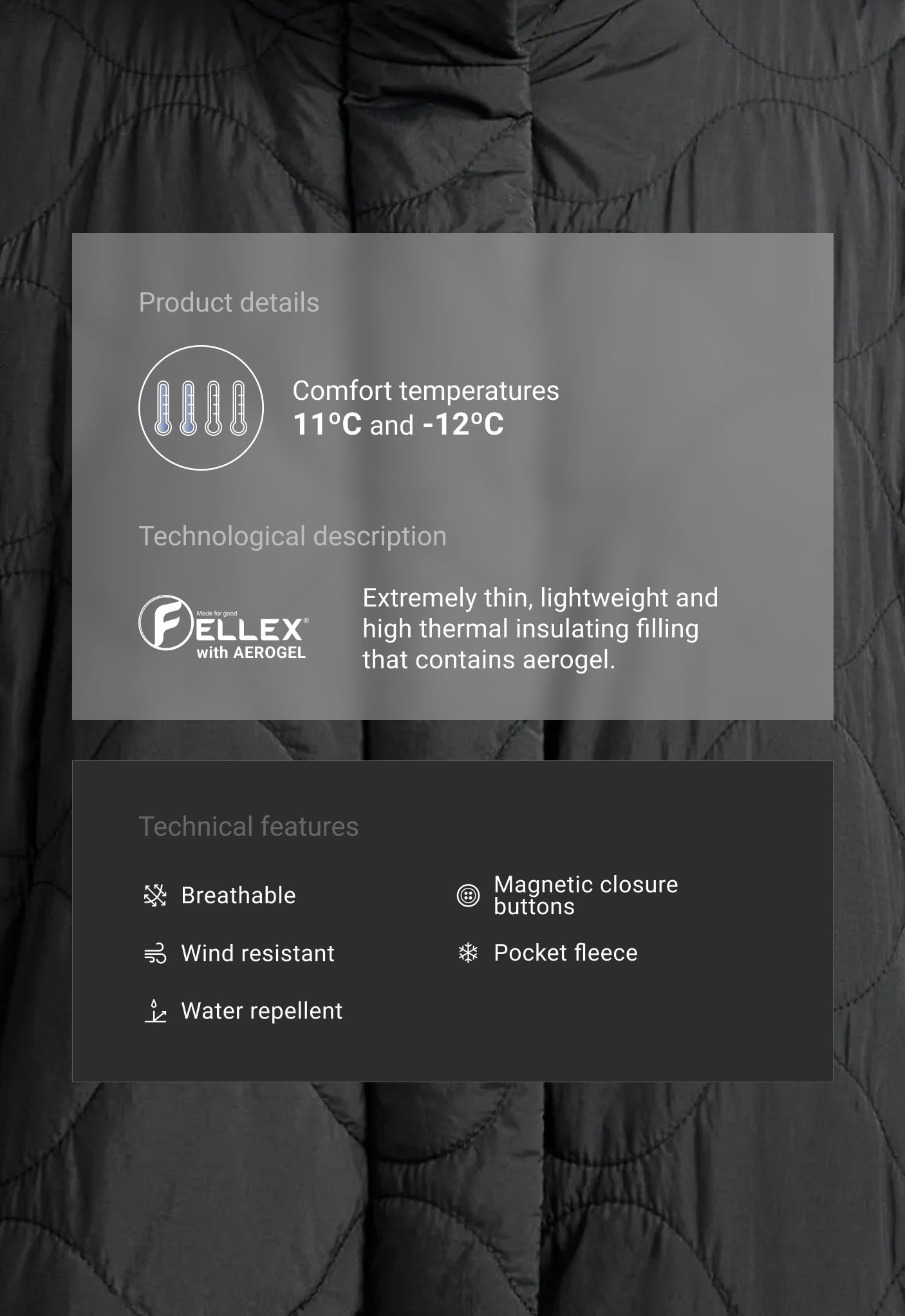Pikowana kurtka midi z wypełnieniem FELLEX® i AEROGEL Pikowana kurtka midi z wypełnieniem FELLEX® i AEROGEL