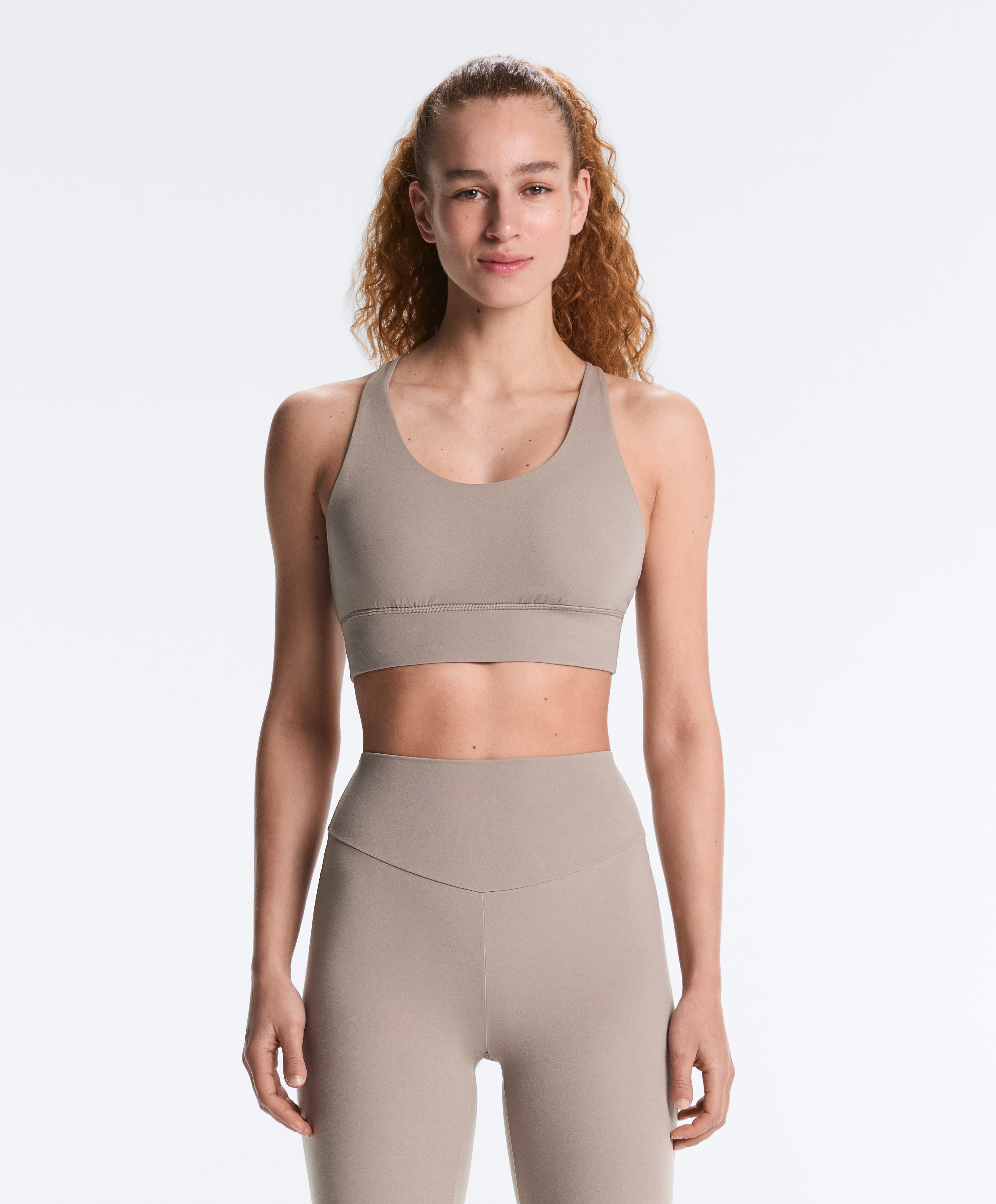 Medium-support Comfortlux sports bra with cups — PALE TAUPE