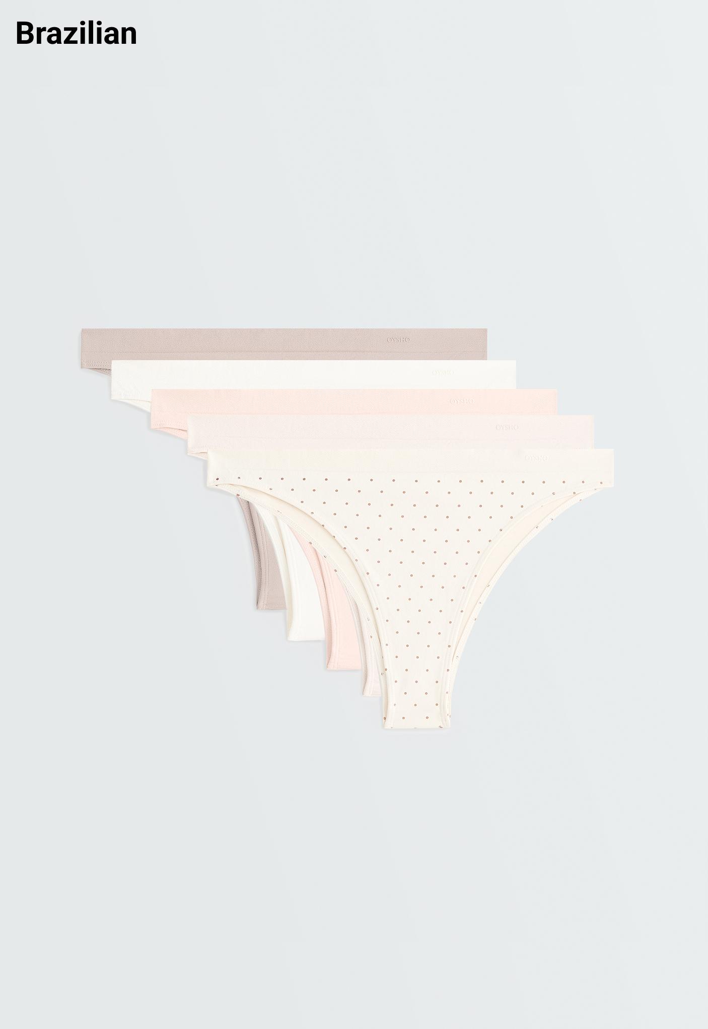 5 seamless soft-touch Brazilian briefs — MINK