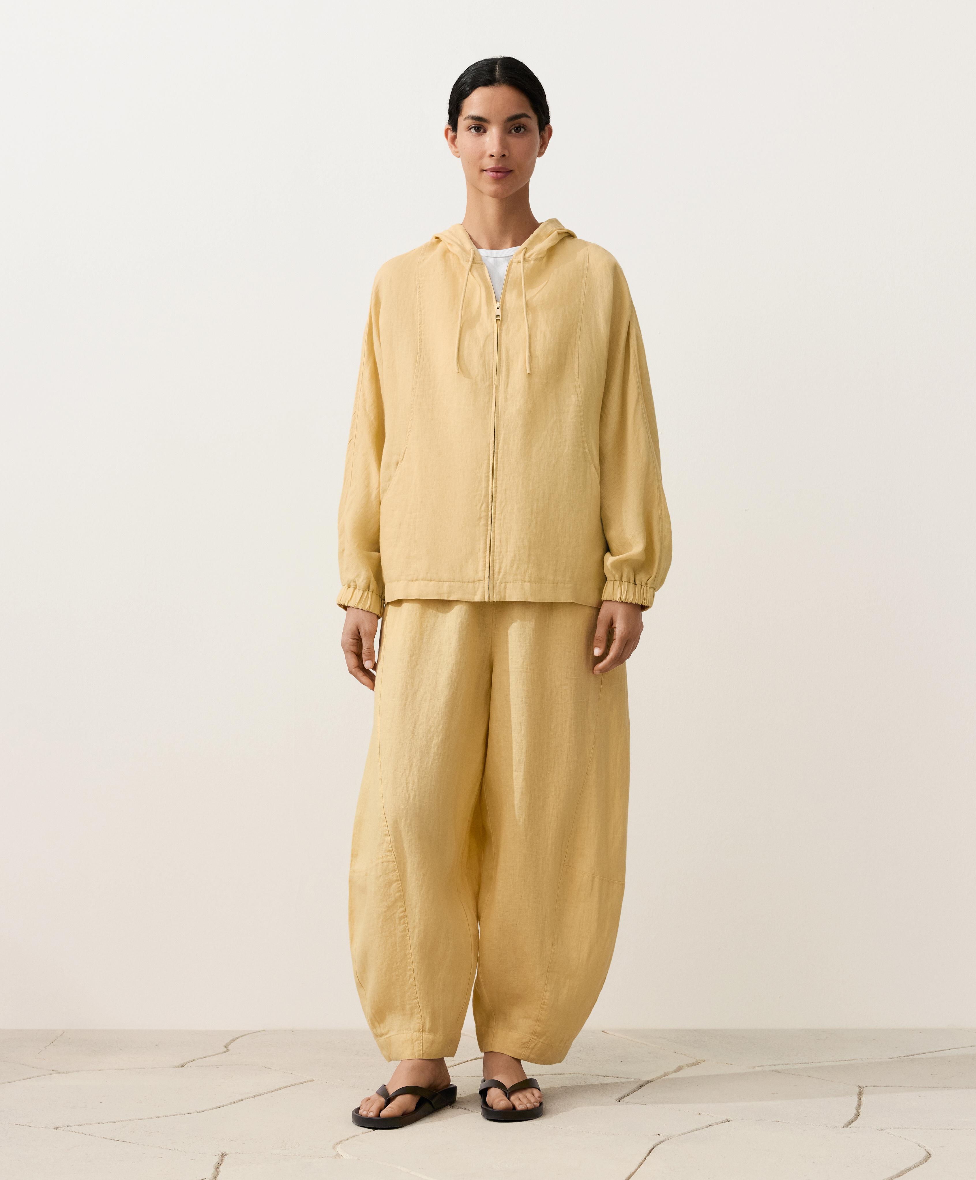 Veste à rayures avec capuche 100&nbsp;% lin