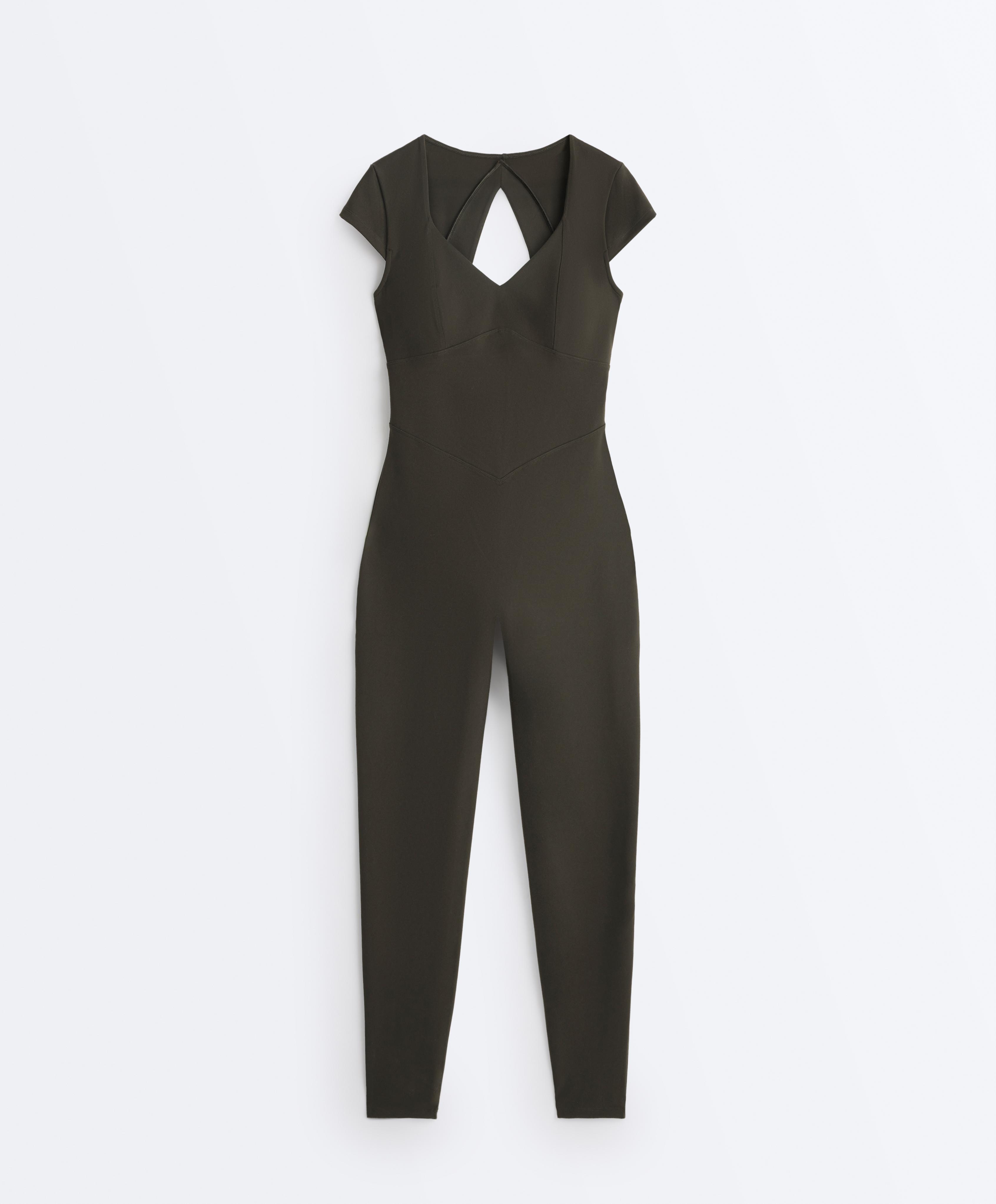 Evermove short-sleeve long jumpsuit — BROWN