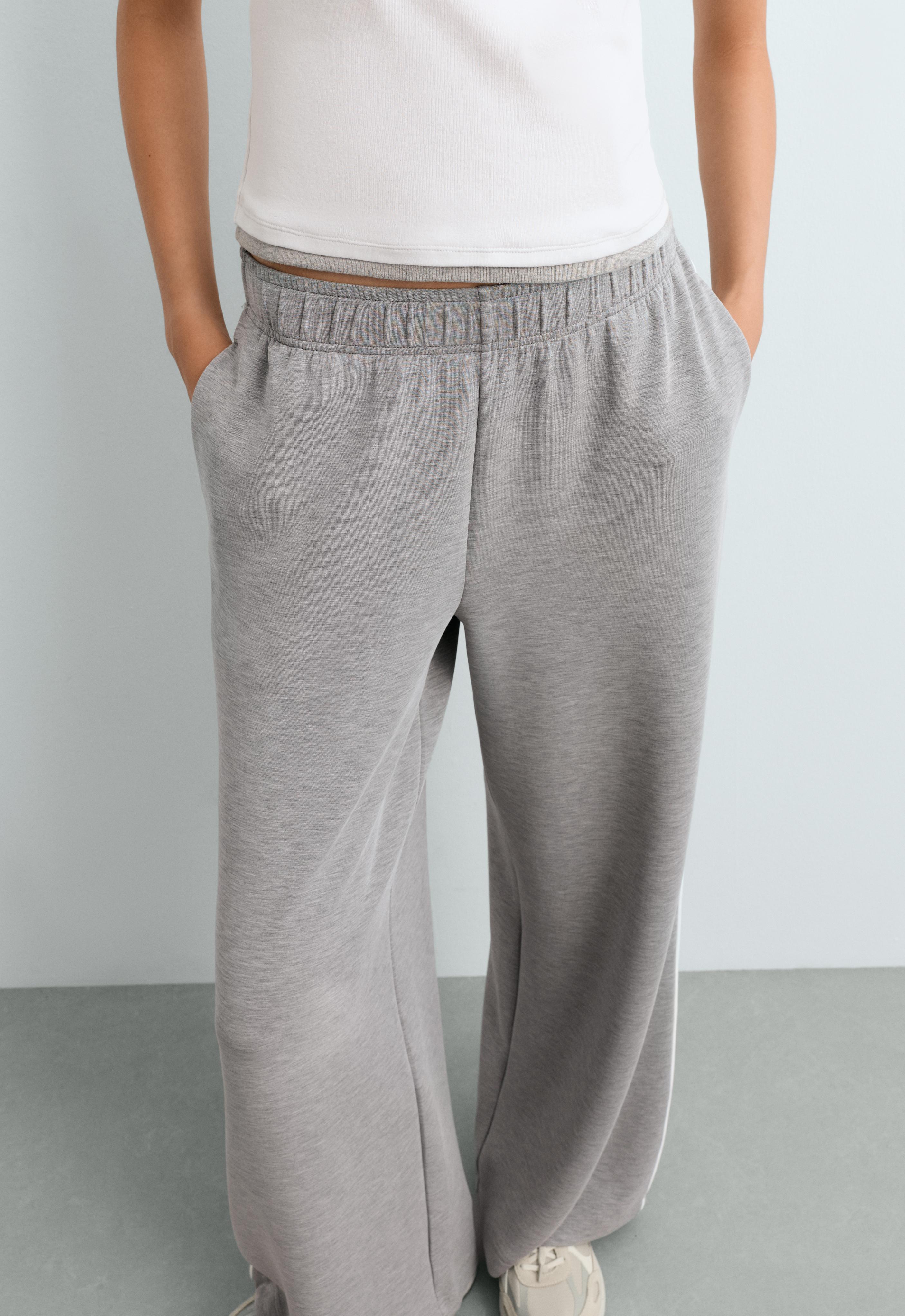 Wide-leg piping trousers with modal — MARL