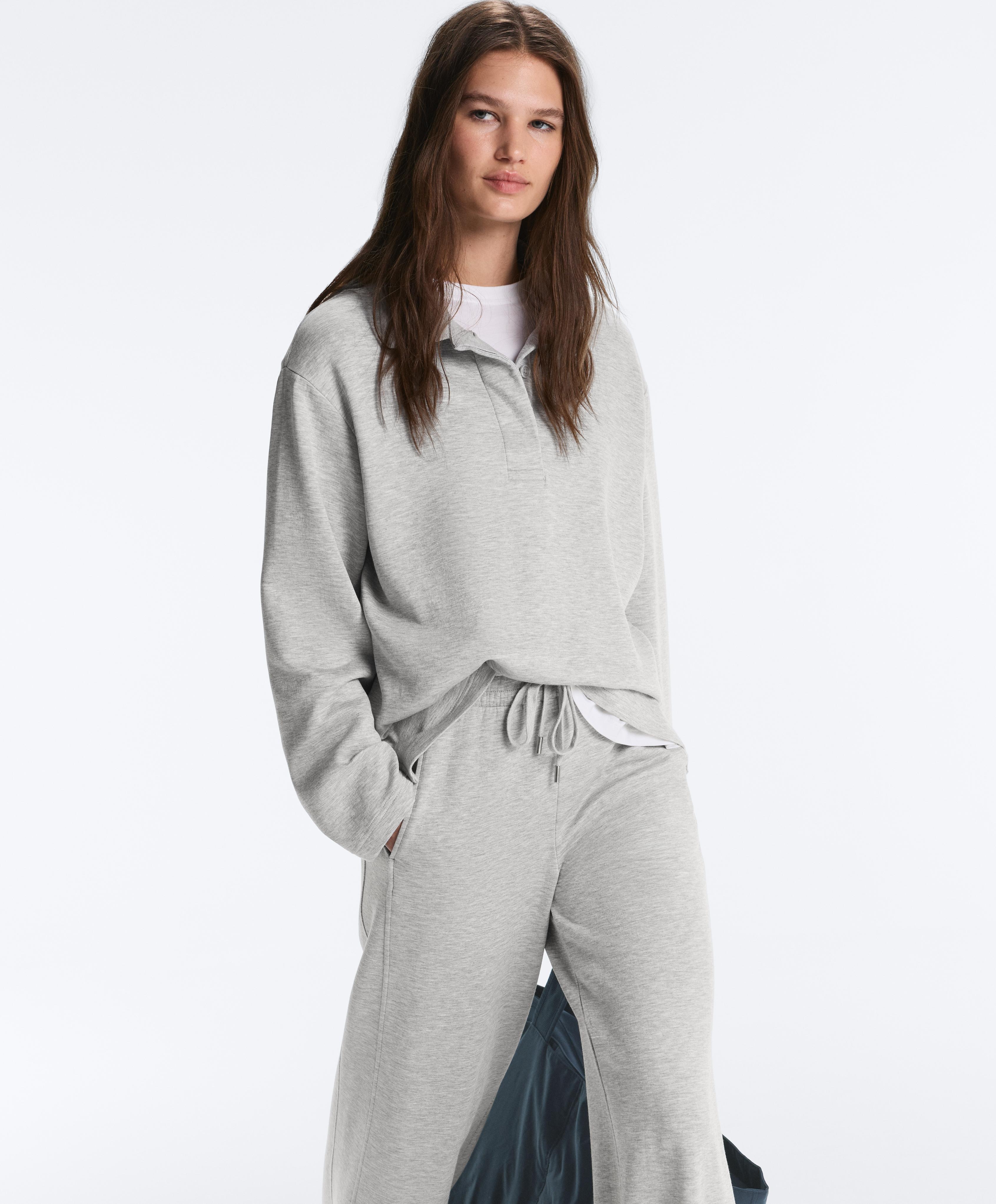 Mélange piqué polo shirt — GREY MELANGE