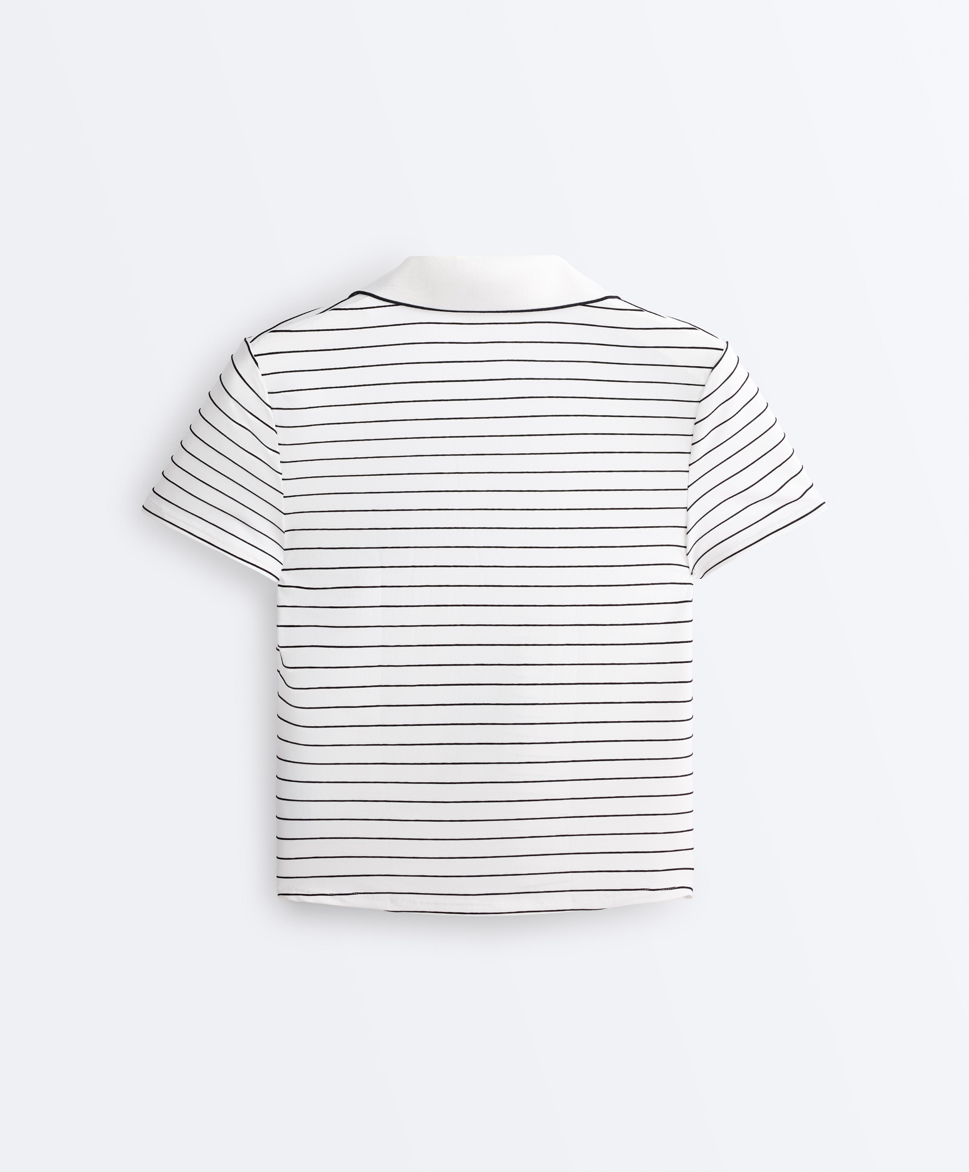 Striped Comfortlux short-sleeved polo shirt — WHITE