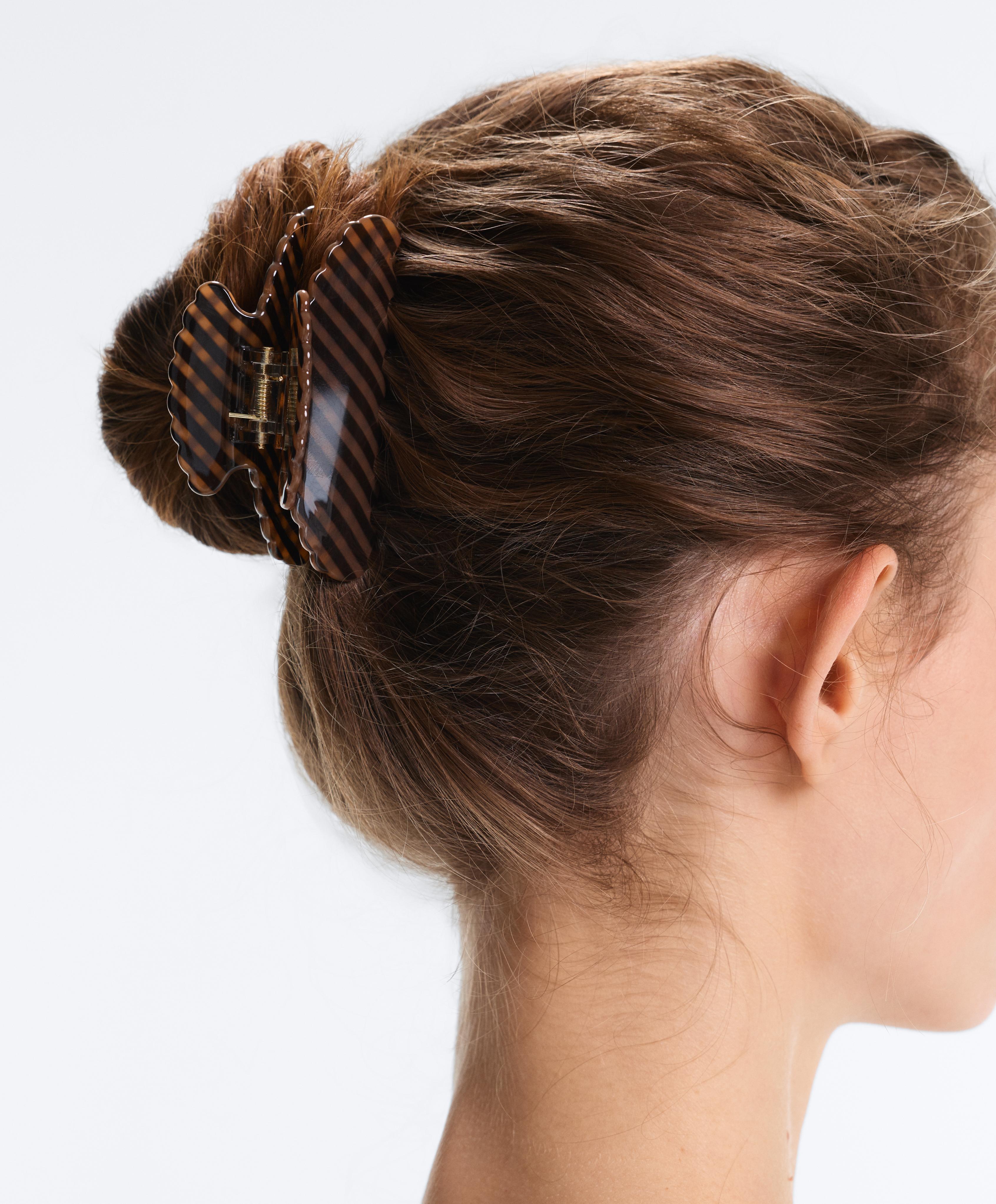 Gingham hair claw — COPPER