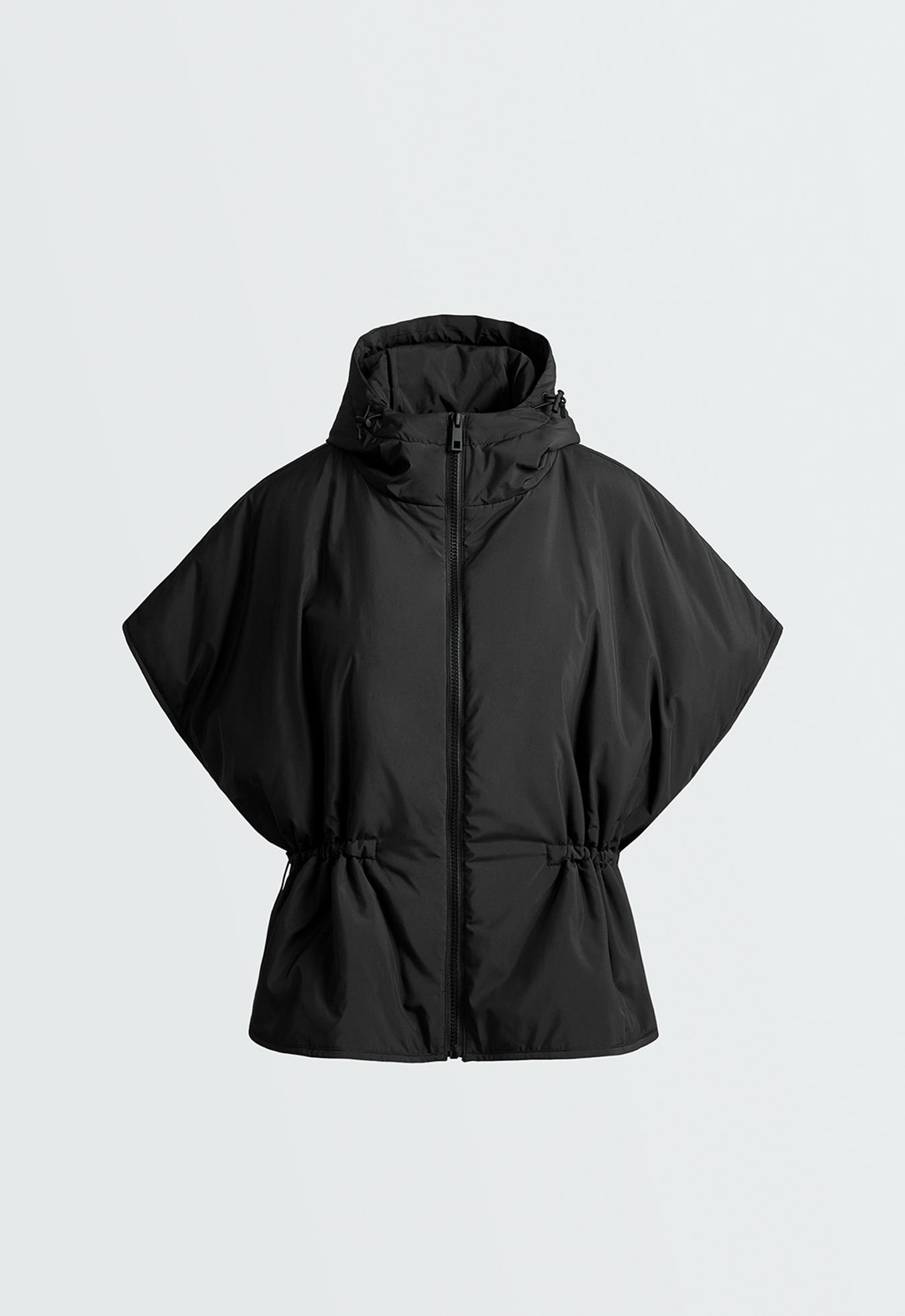 Cape-style padded gilet — BLACK