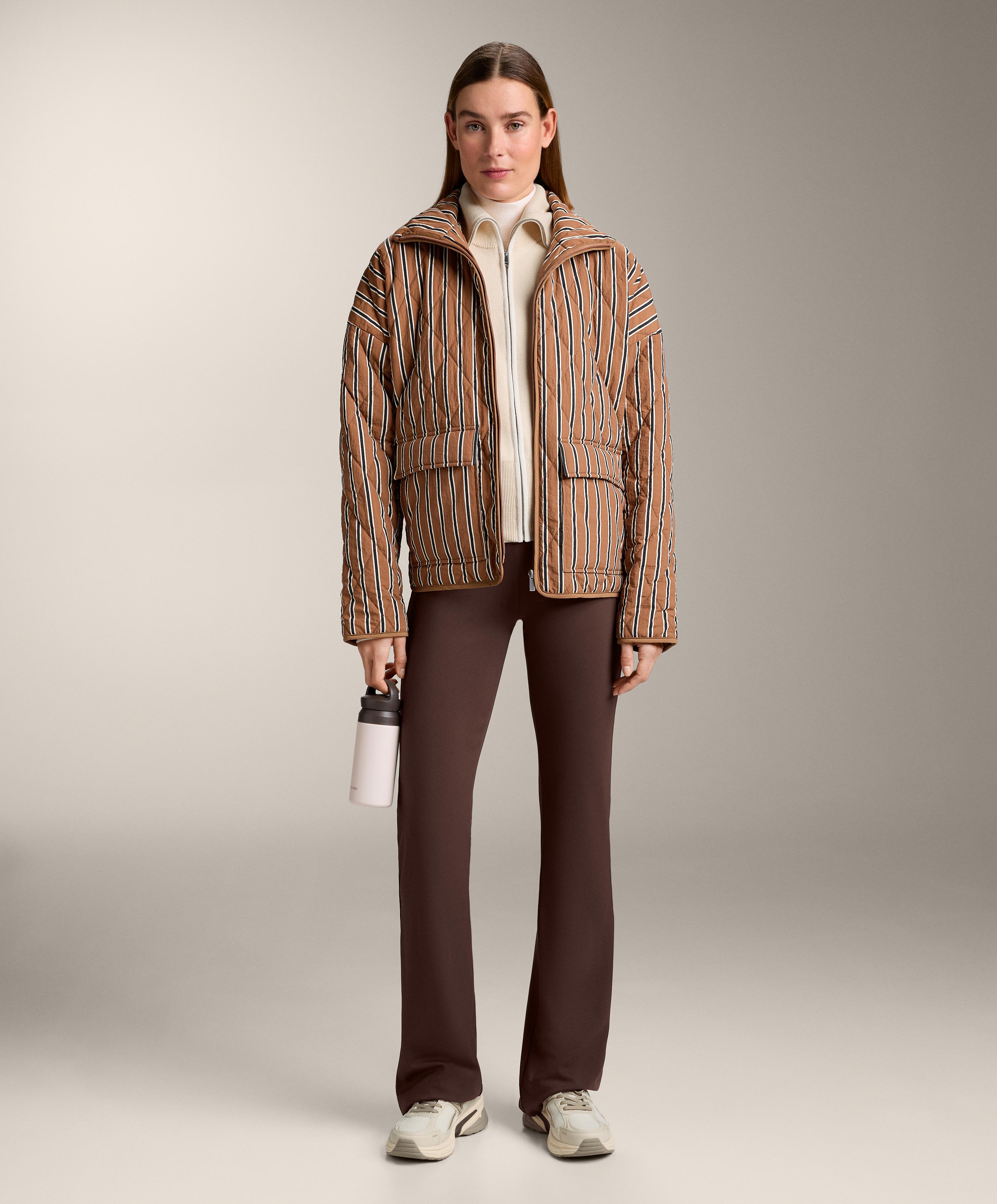 Contrast zip knit jacket — VANILLA
