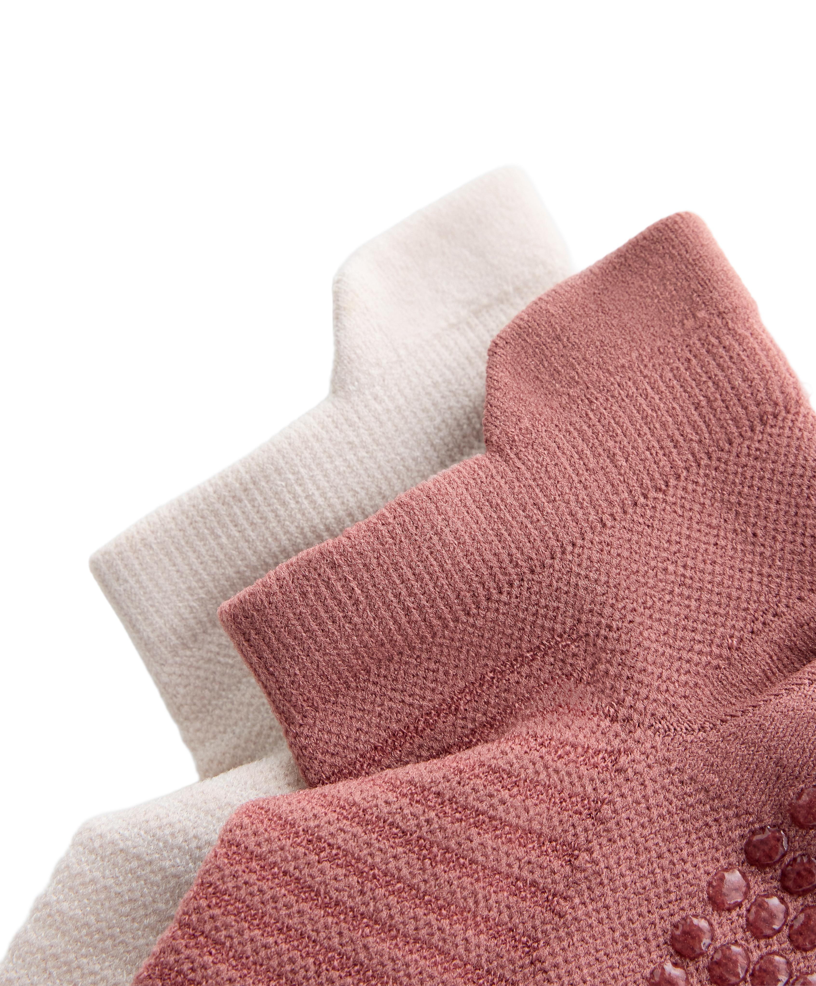 2 pairs of polyamide blend yoga and Pilates sneaker socks — LIGHT STONE