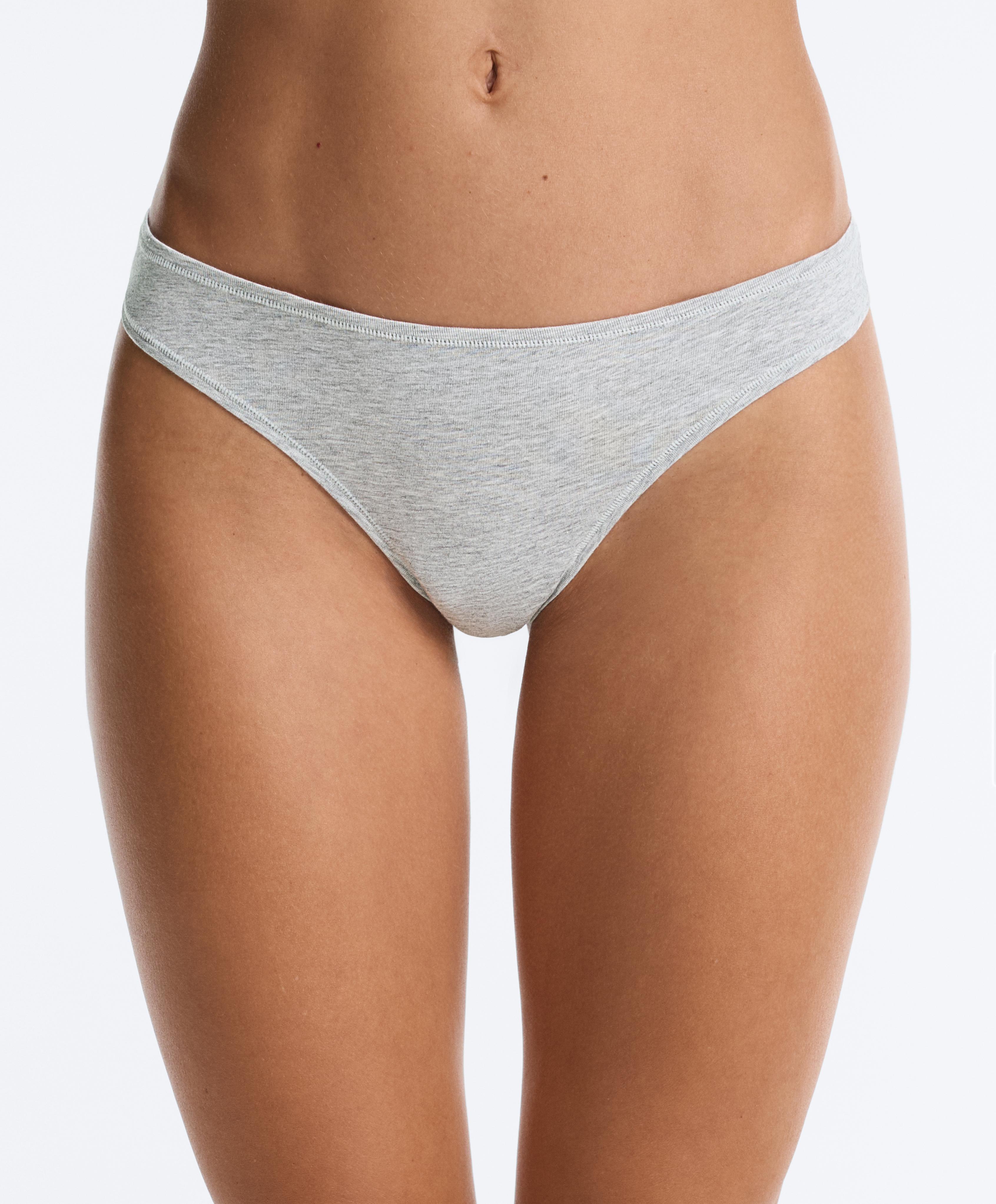 5 cotton blend Brazilian briefs — VANILLA
