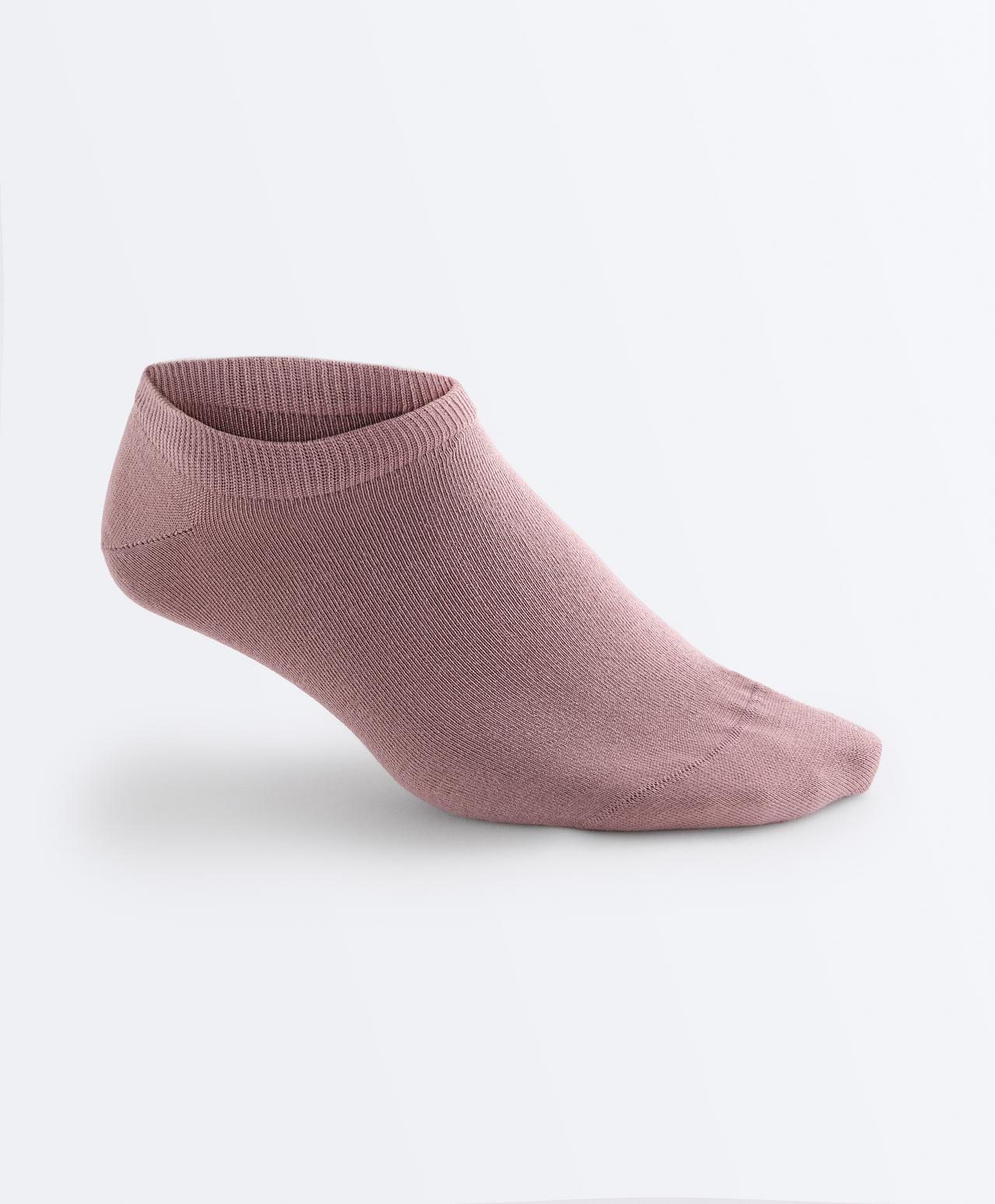 5 pairs of cotton blend sneaker socks — MAUVE