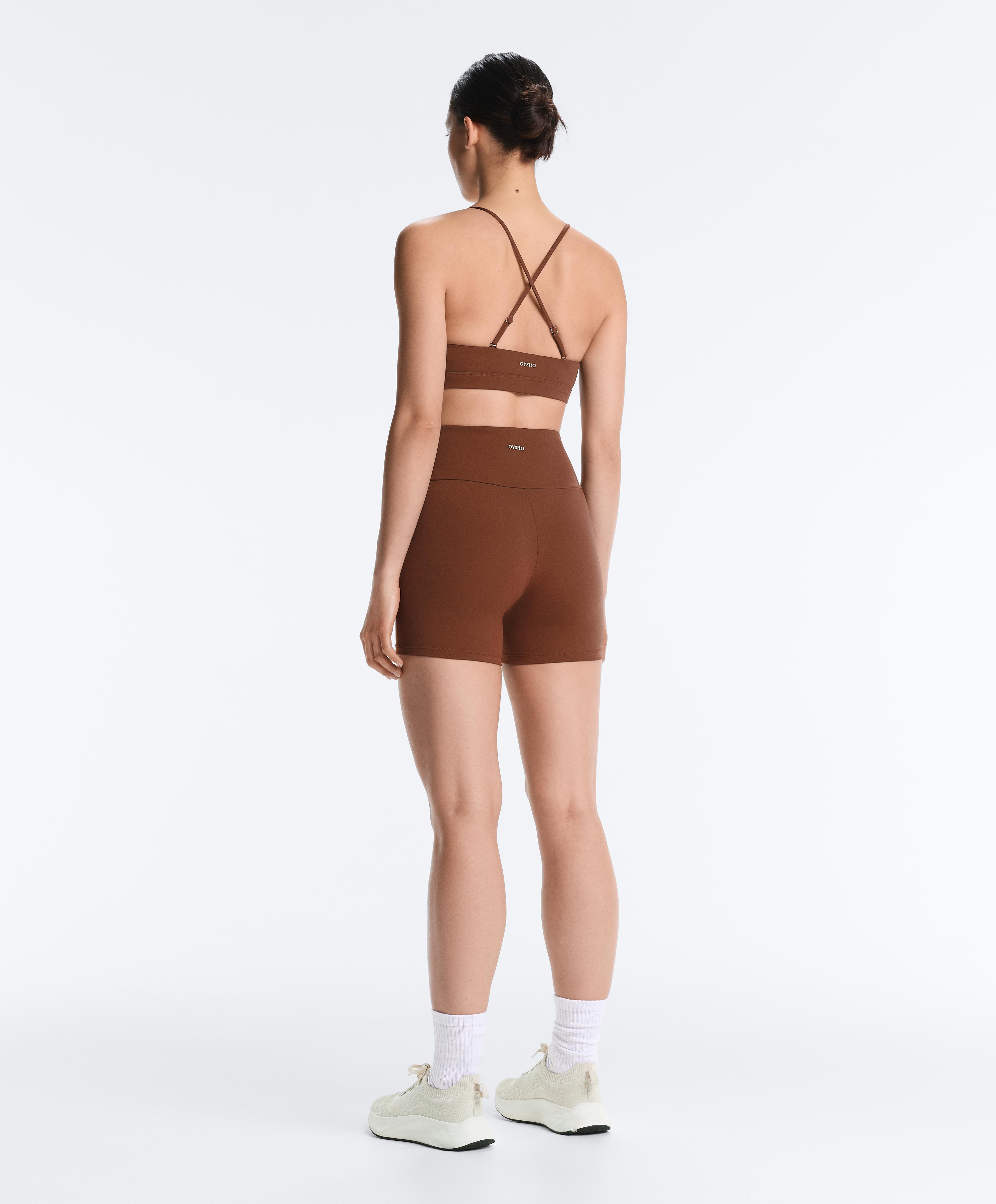 Comfortlux high-waisted 10cm hot pants — COFFEE