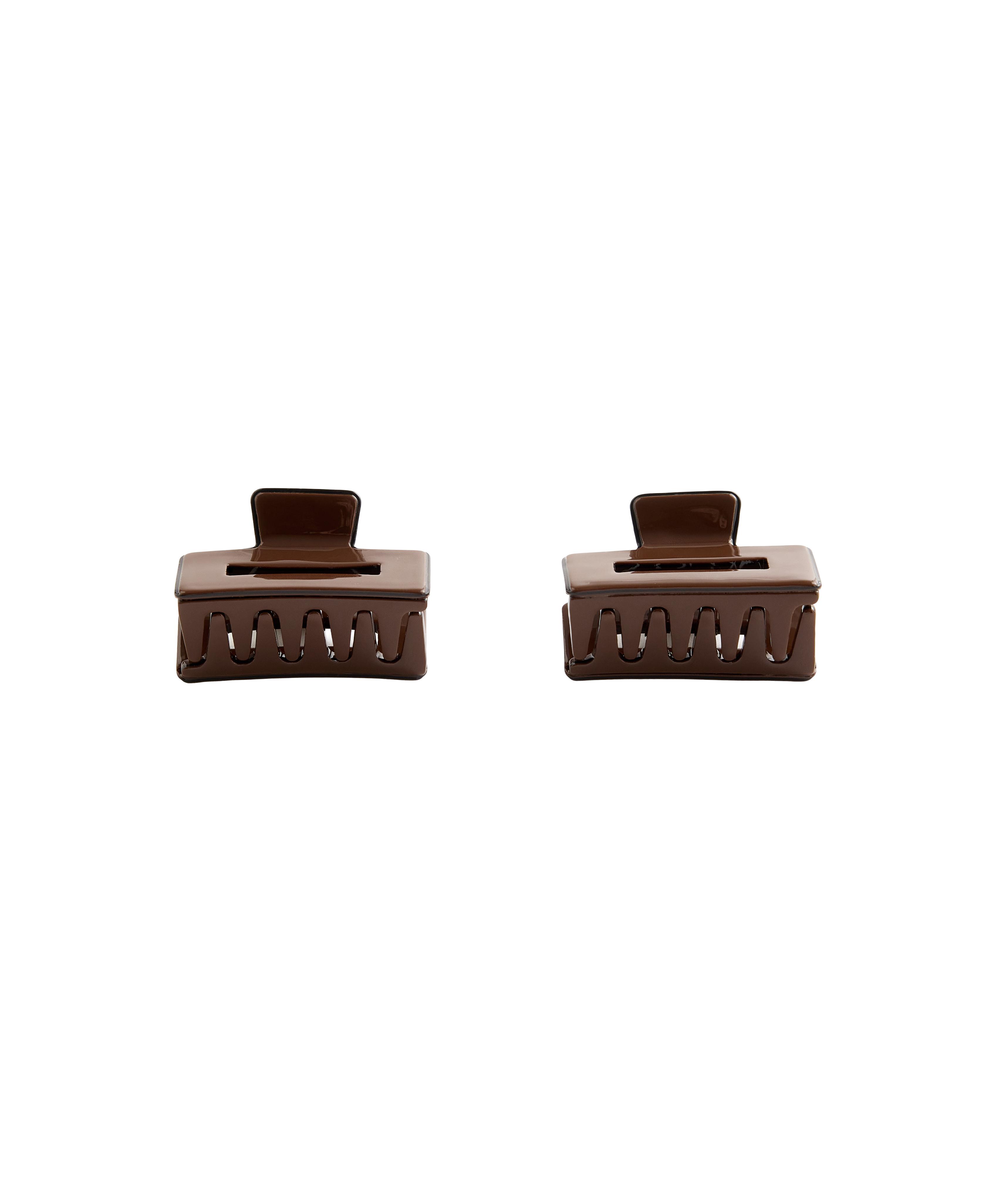 2 square piping hair claws — COPPER