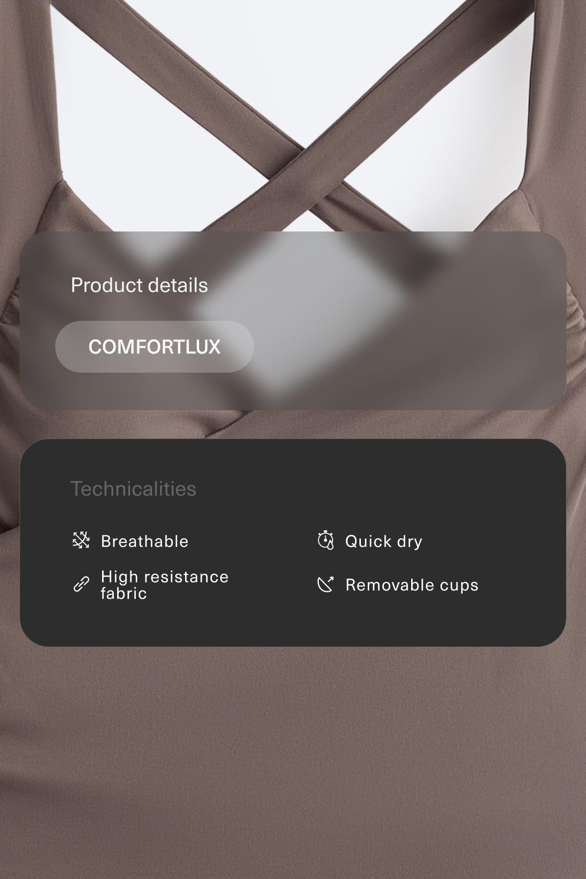 Comfortlux crossover tank top — TAUPE-GREY