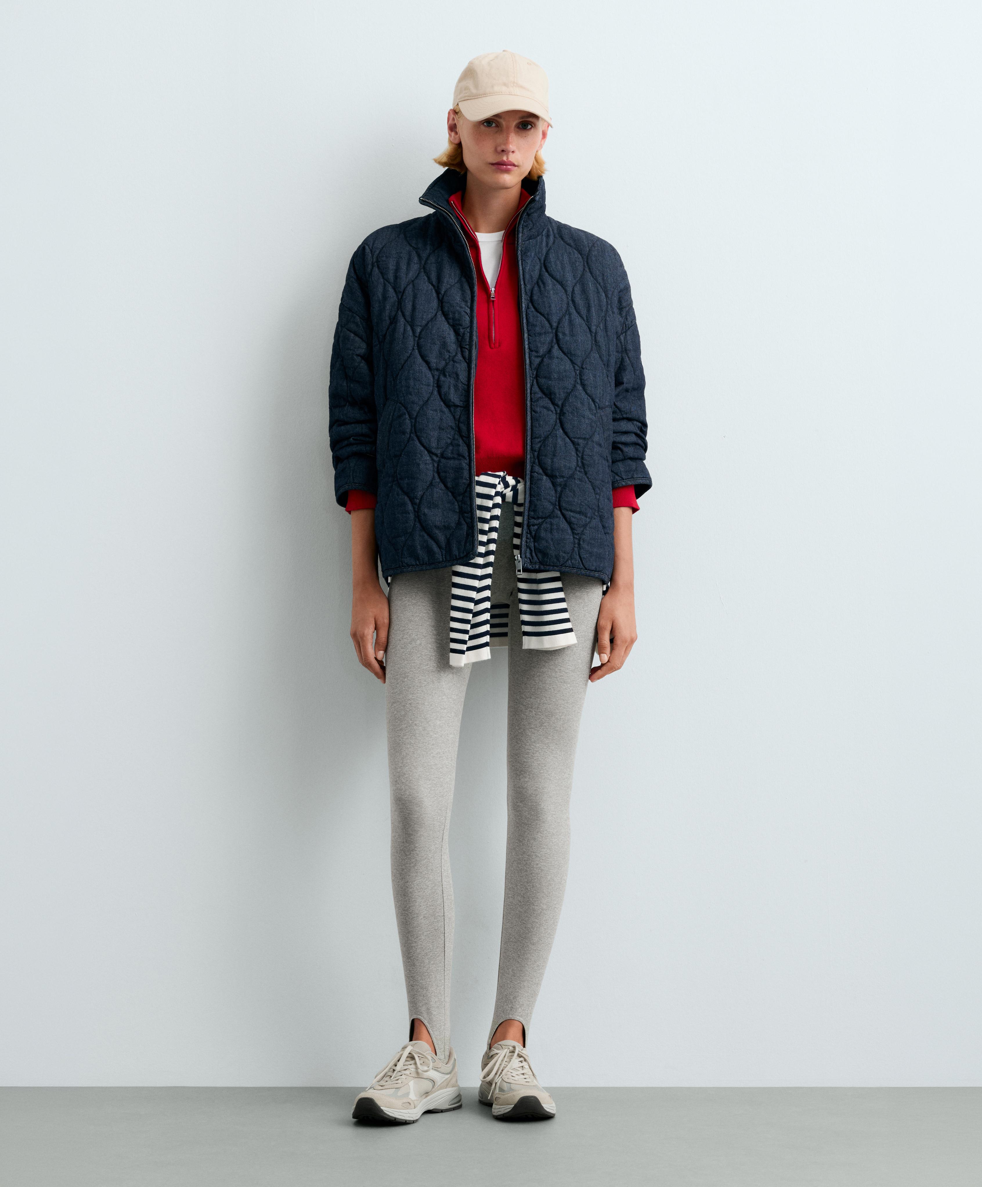 FELLEX® AEROGEL denim-effect boxy padded jacket — MID DENIM