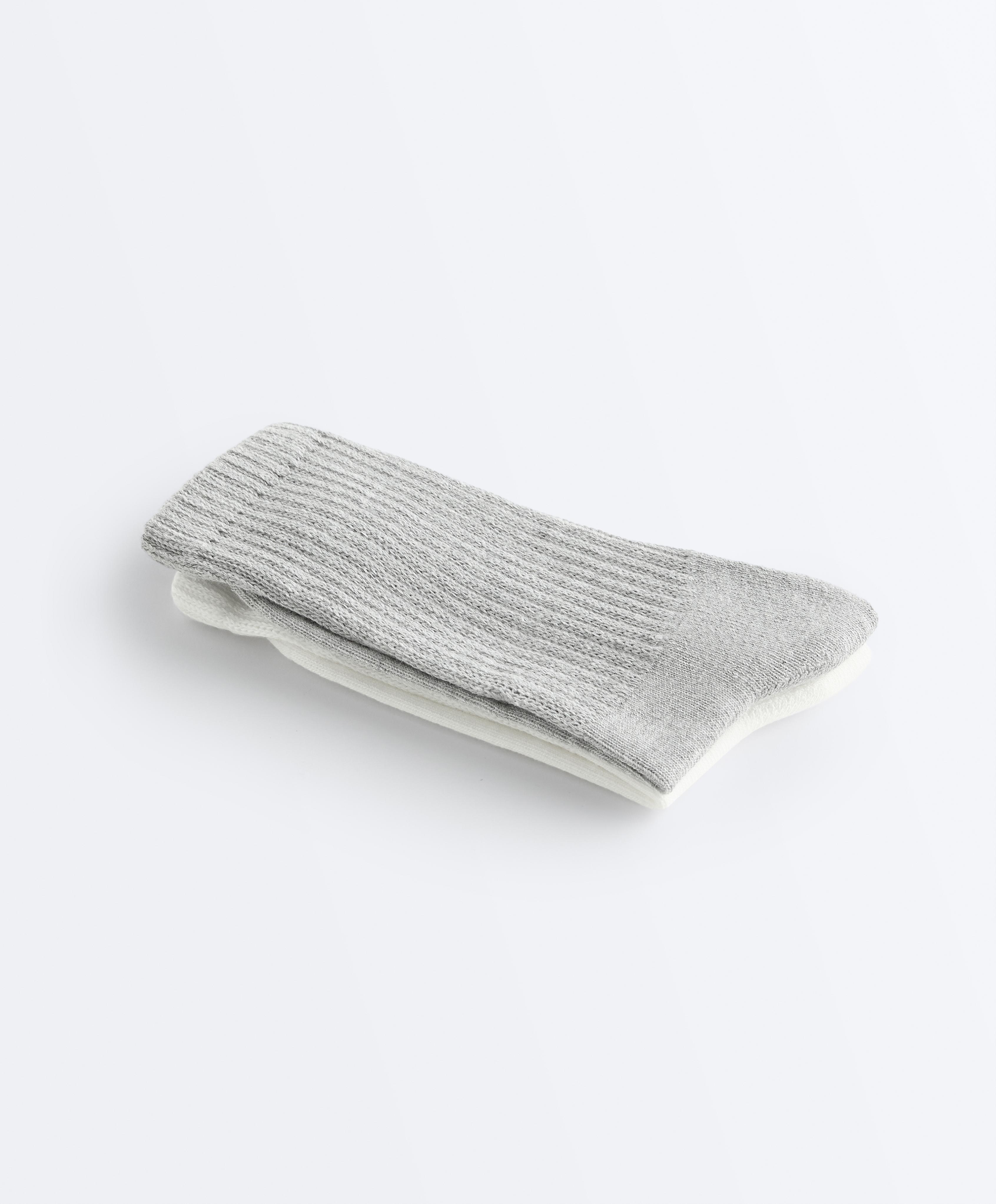 Cotton blend classic slouchy socks — GREY MELANGE