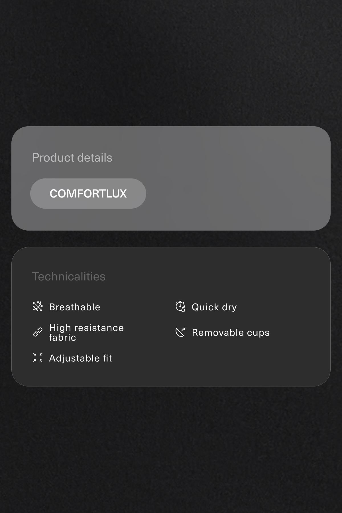 Comfortlux tank top with adjustable straps — BLACK