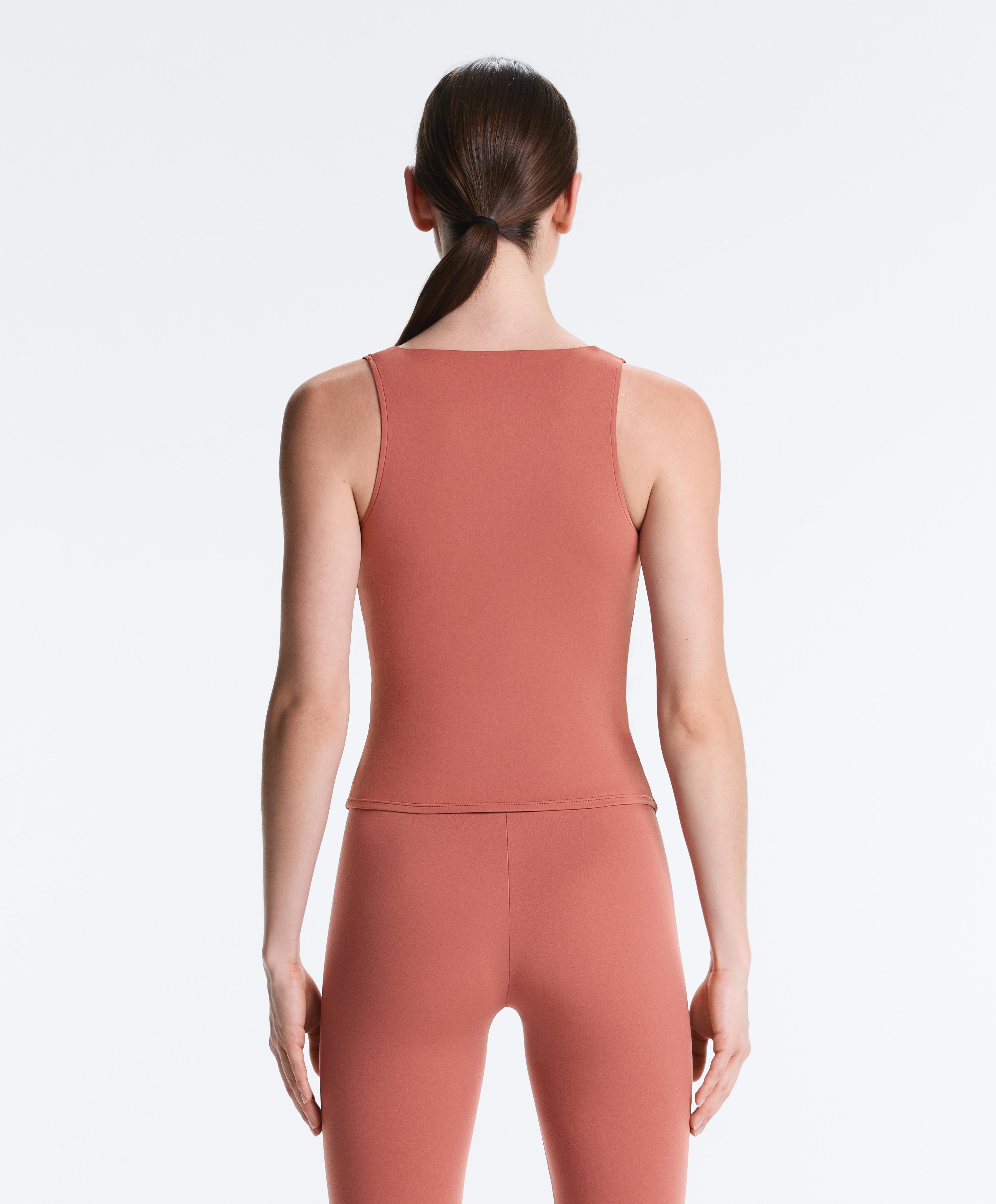 Cross-over sleeveless Comfortlux T-shirt — ROSETTE BLUSH