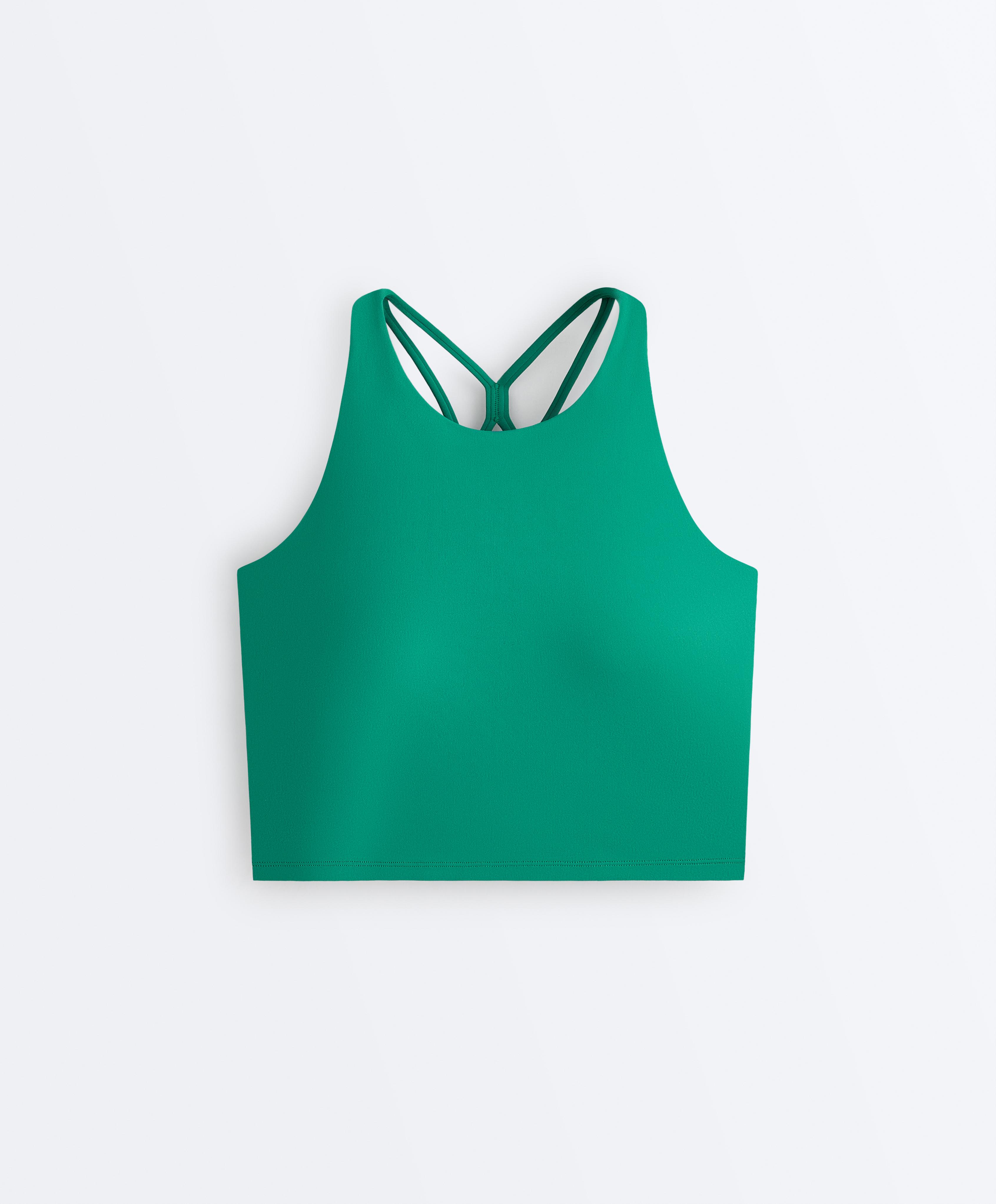 Comfortlux strappy tank top with cups — EMERALD GREEN