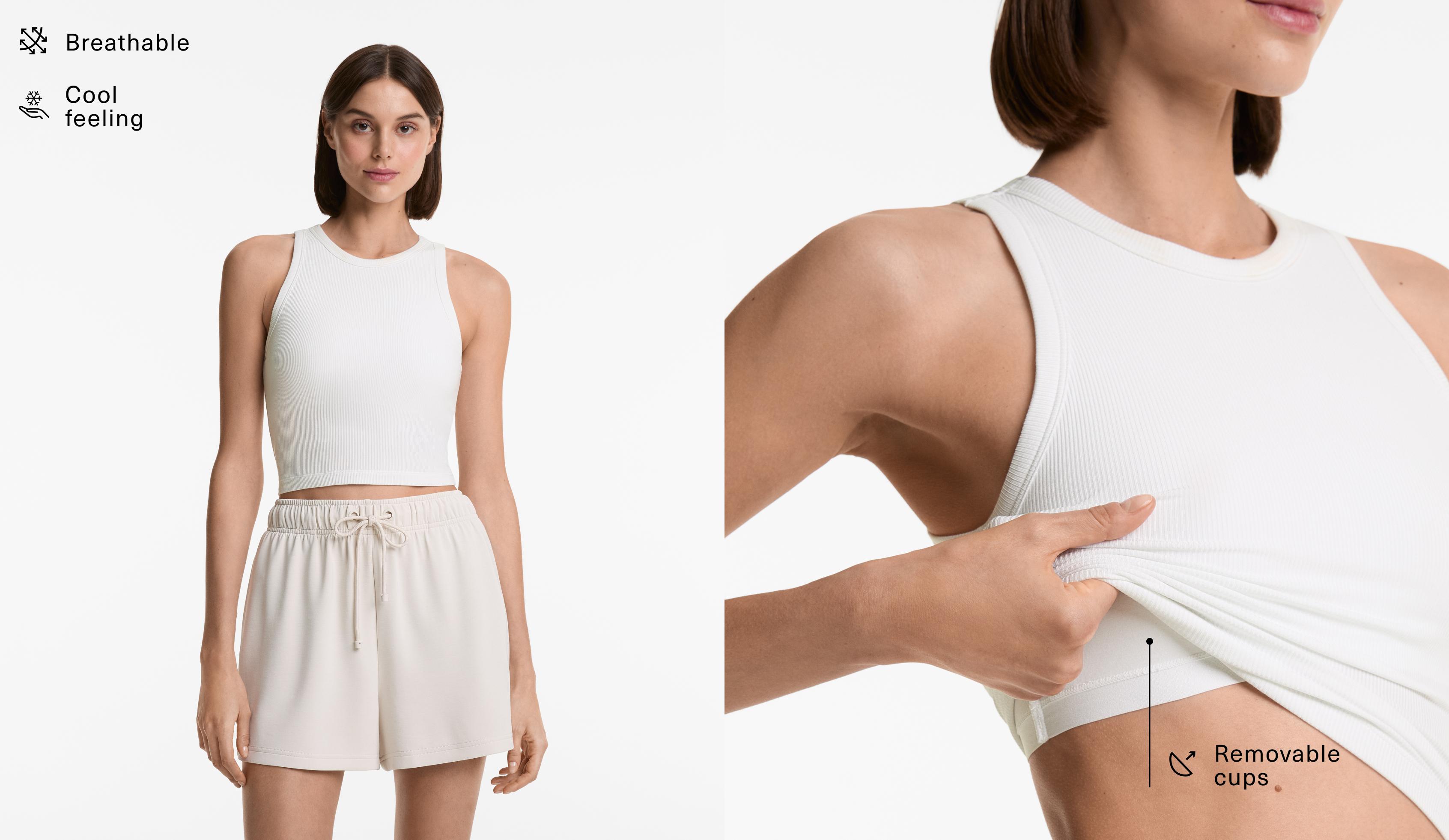 Rib modal blend long tank top