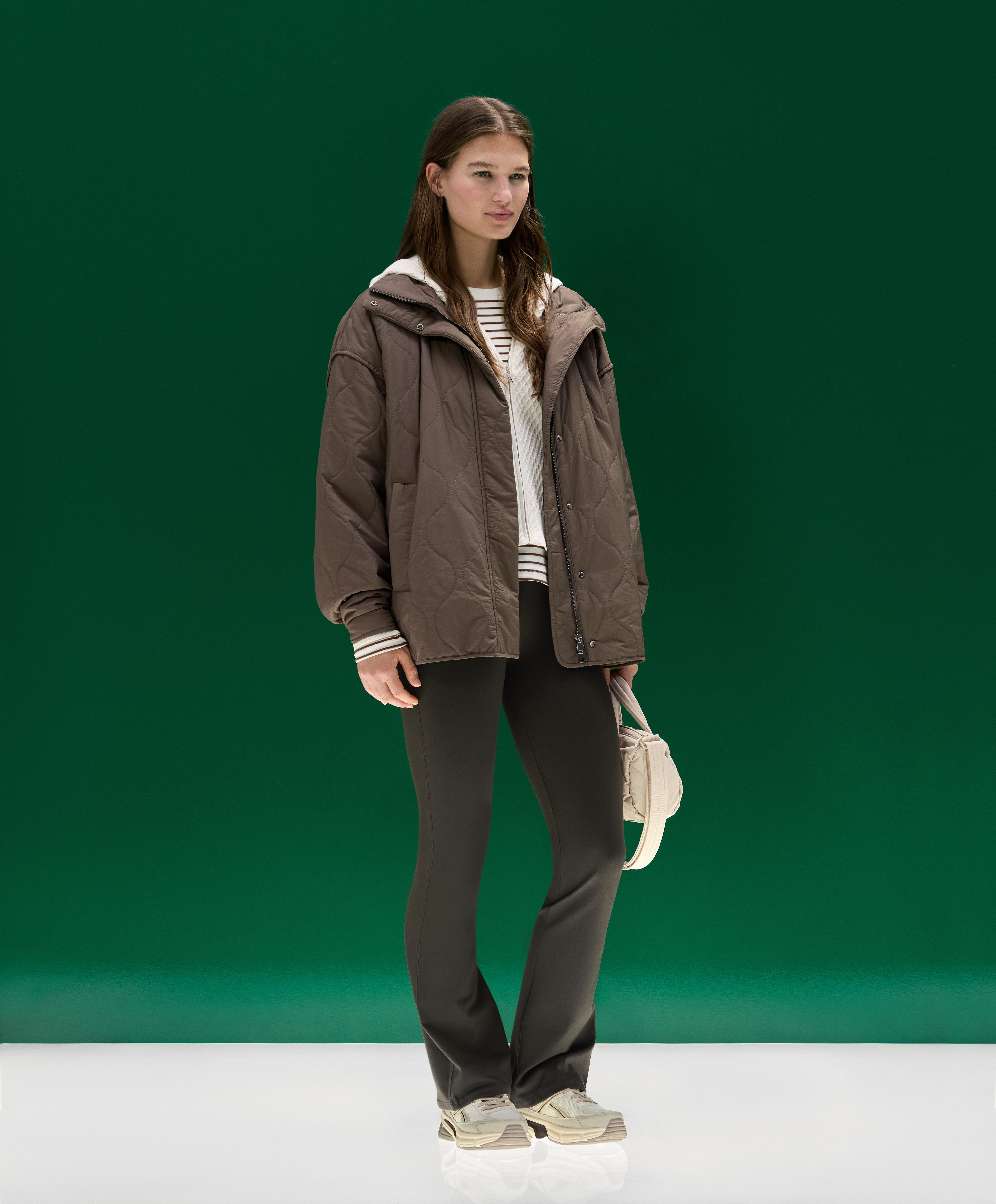 Evermove high rise flare trousers — BROWN