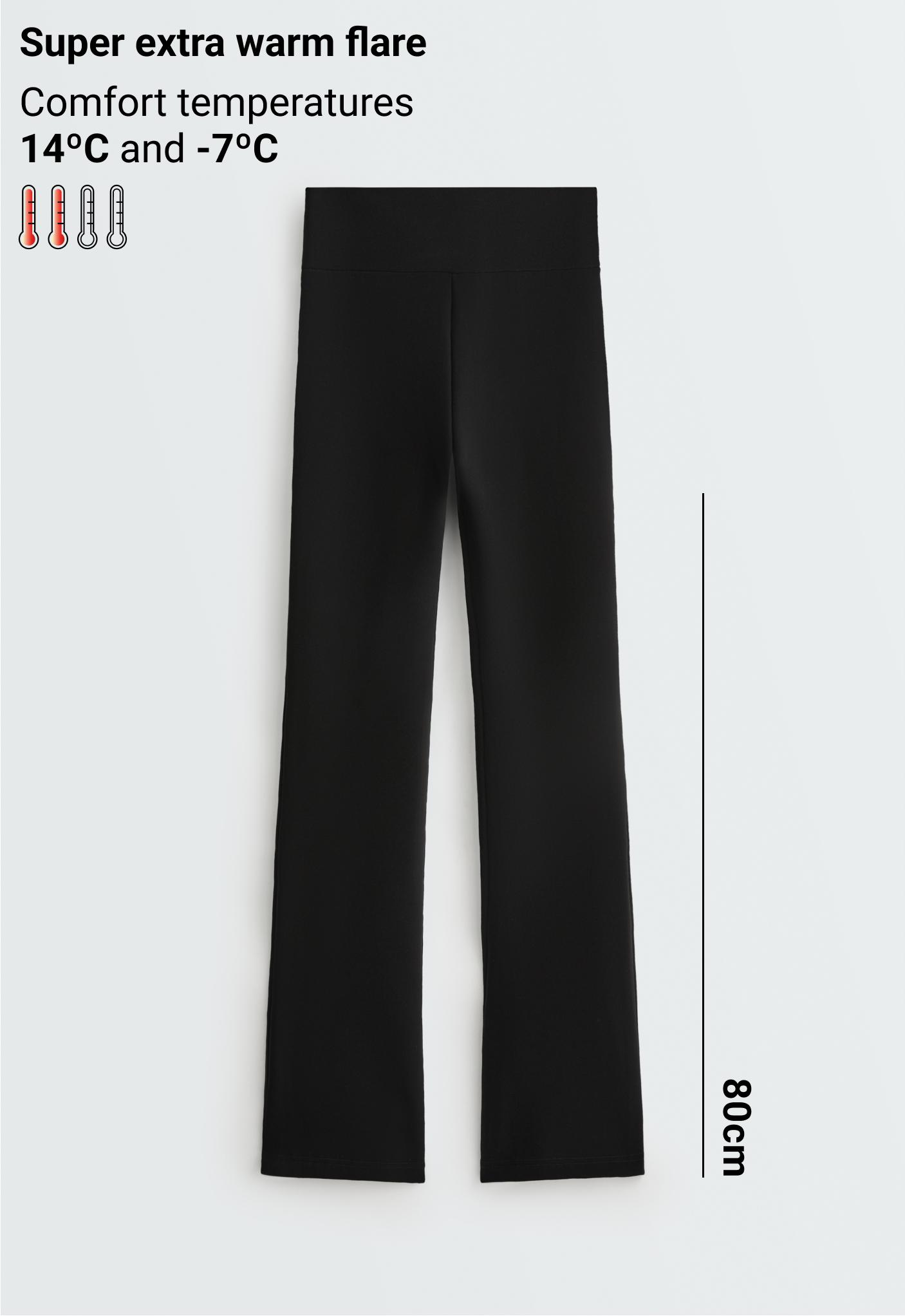 Pantaloner, Flare, High rise, Super extra warm, Extra warm, Warm, Seamless