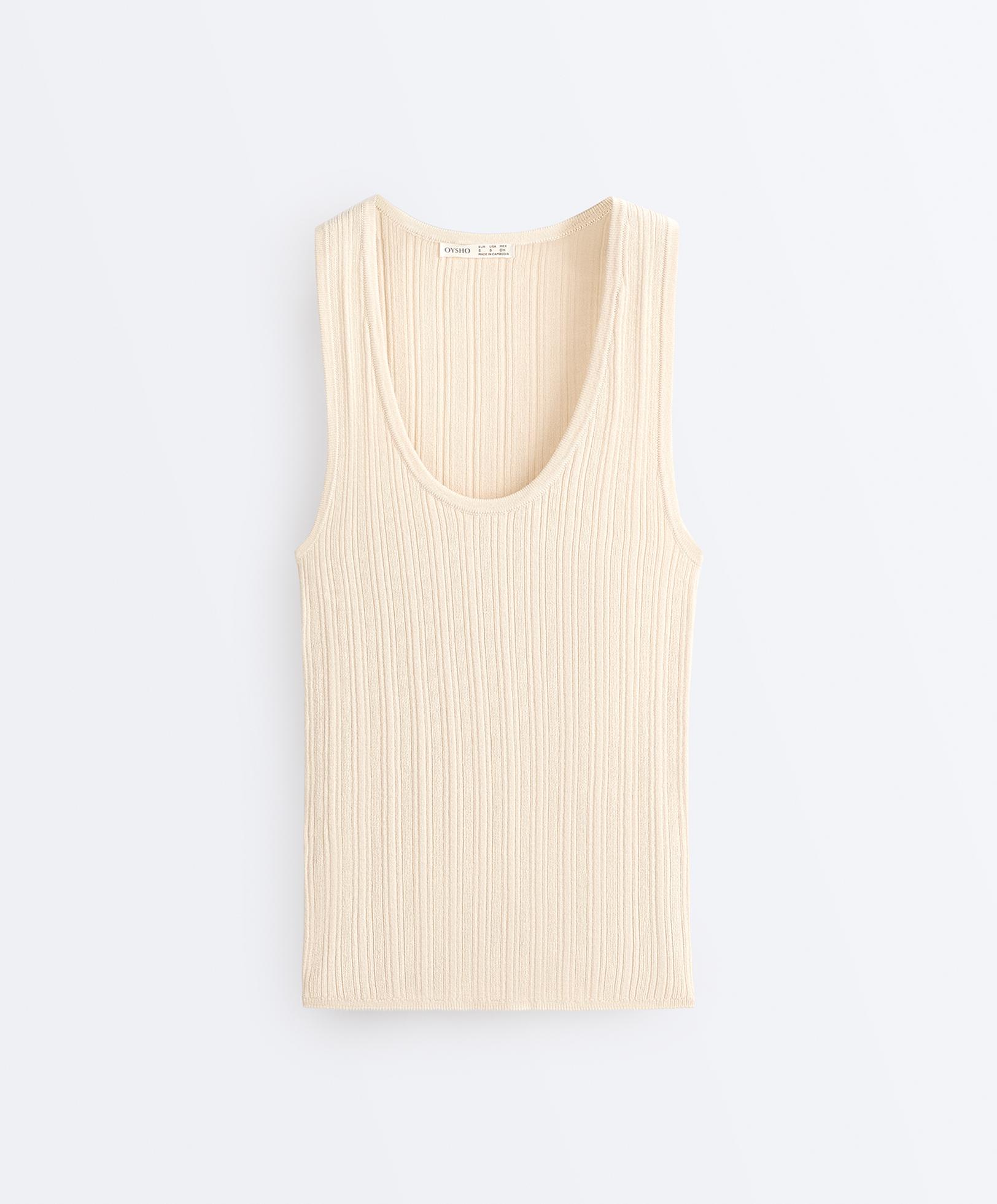 Rib knit top — PLASTER